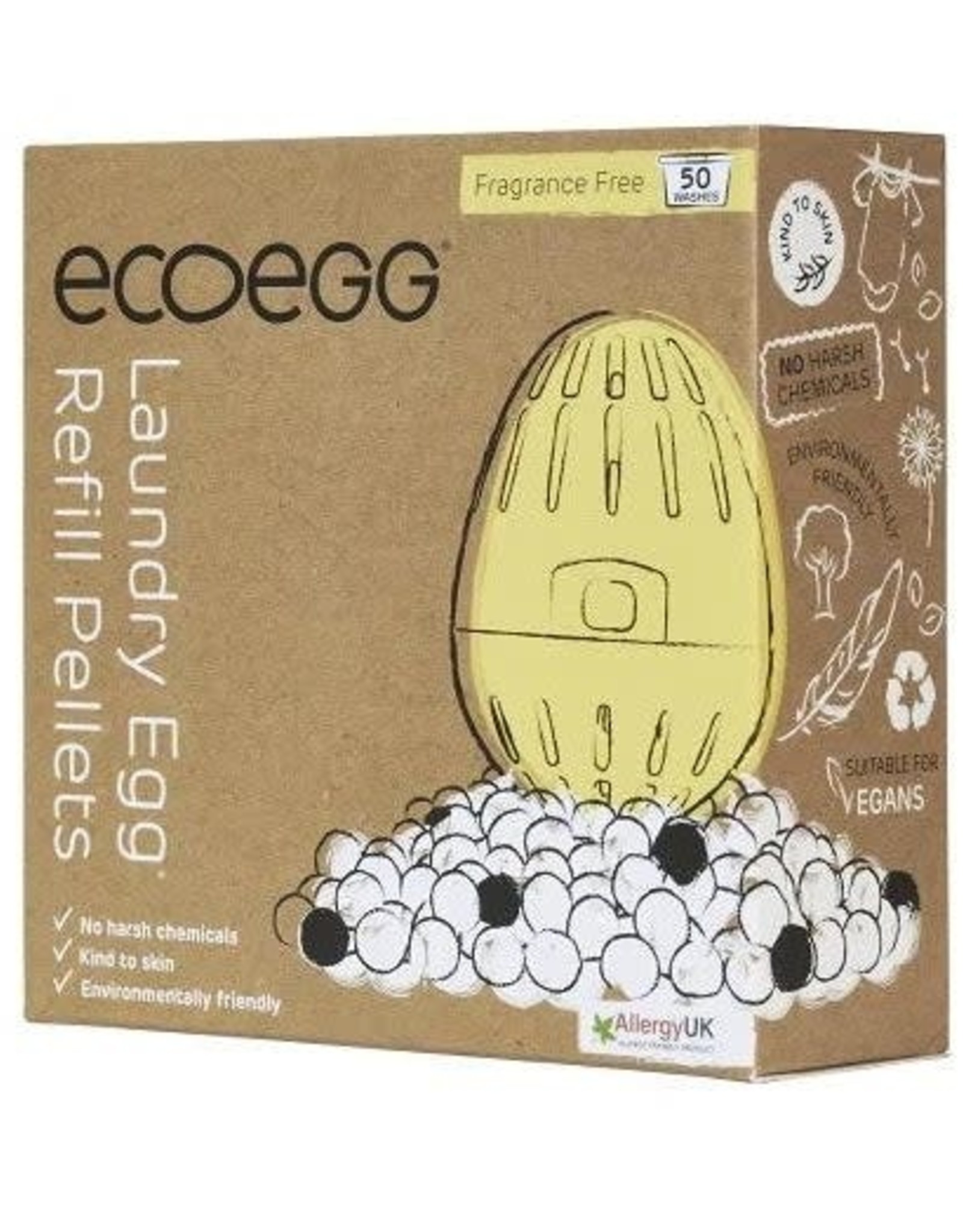 Ecoegg Ecoegg Laundry Egg Fragrance free - 50 washes - refill