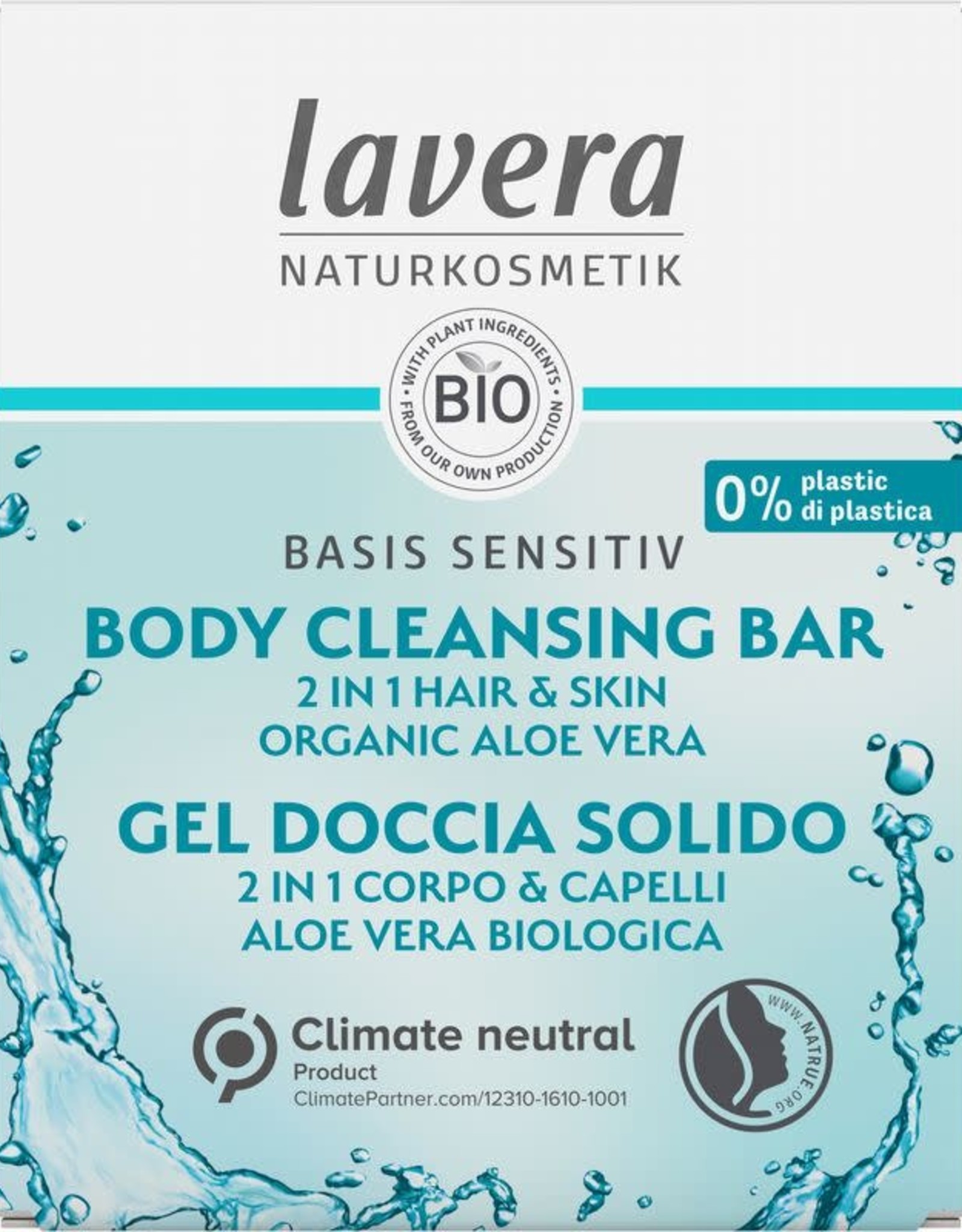 Lavera Basis Sensitiv body cleansing bar 2in1 50g