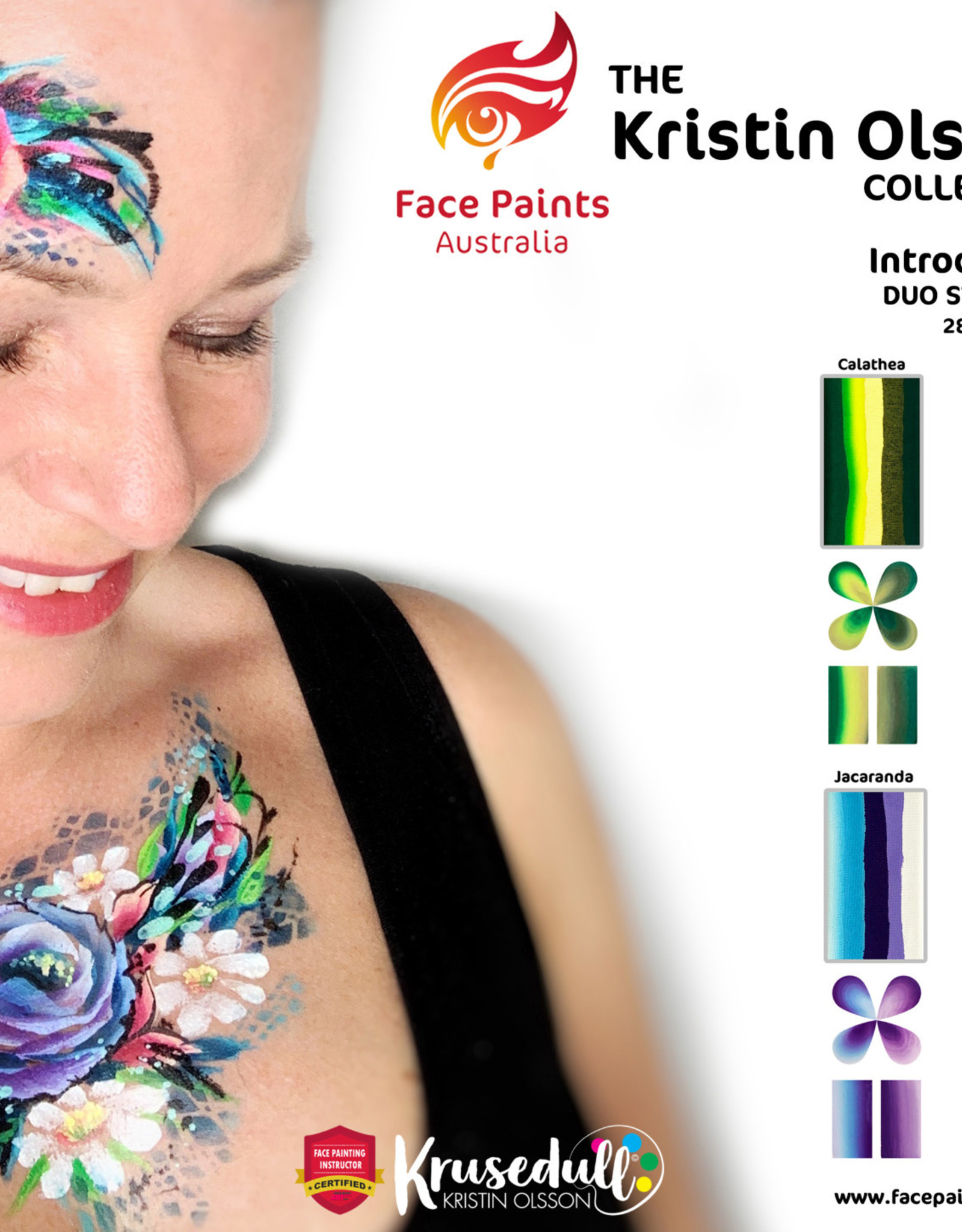 Face Paints Australia Daybreak rose Brush combo  FPA - 28g - Kristin Olsson collection