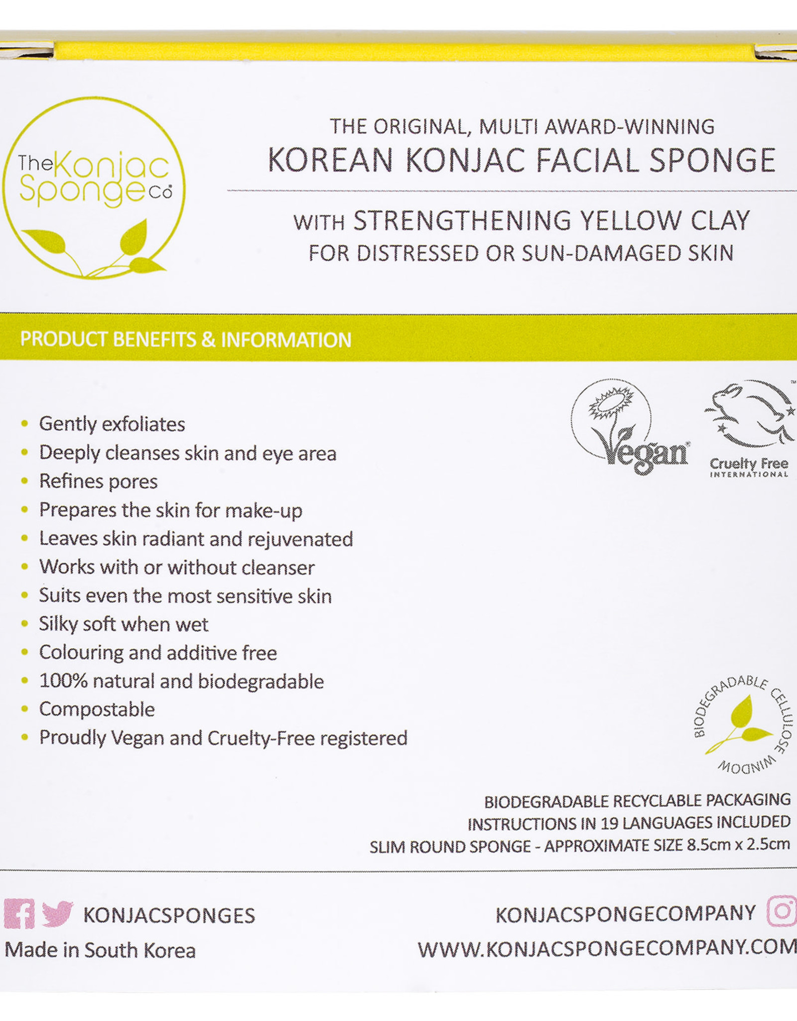 The Konjac Sponge Company Konjac Mandala Sponge  with Strengthening yellow clay