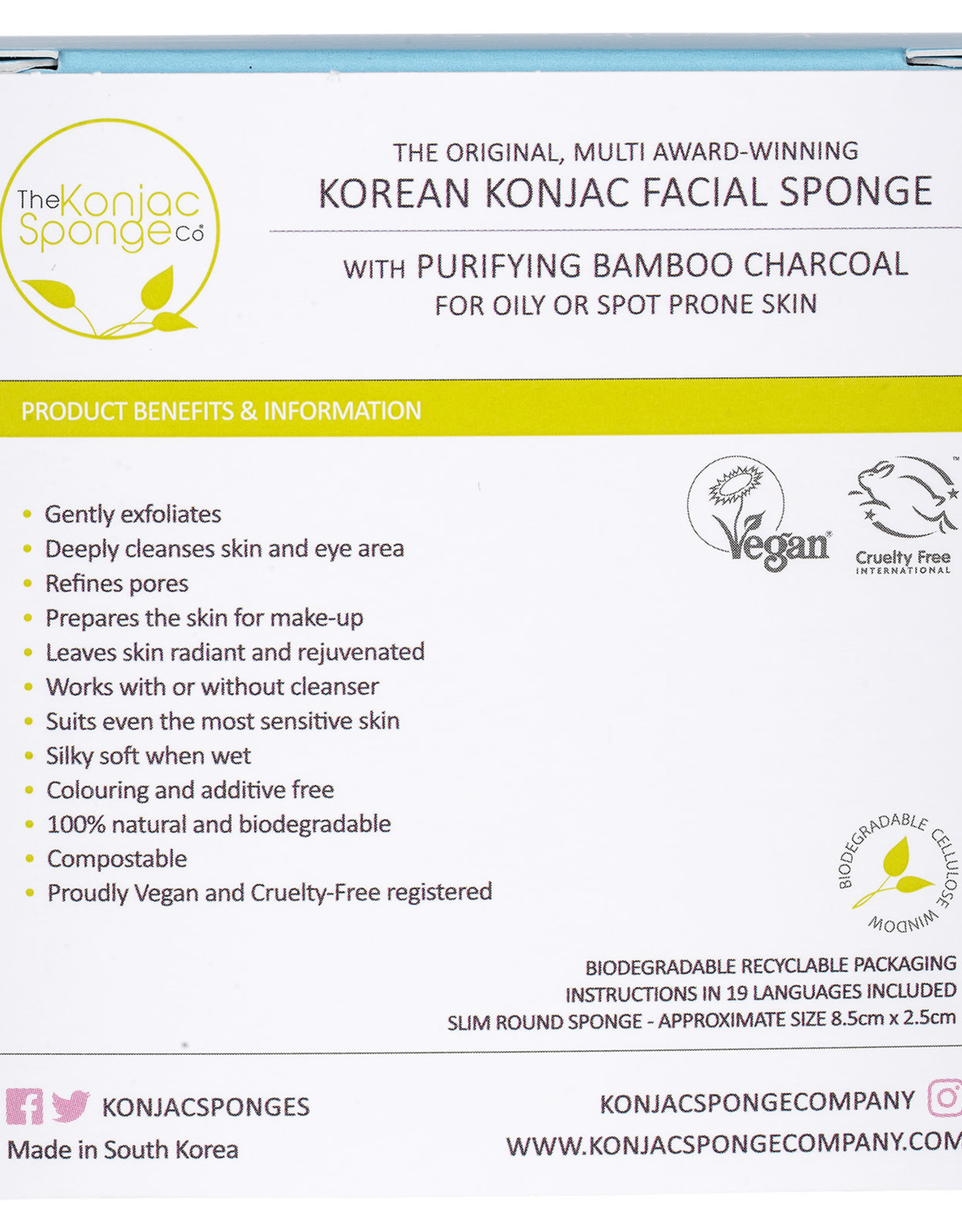 The Konjac Sponge Company Konjac Mandala Sponge  with Purifying bamboo Charcoal