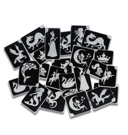 Superstar Fantasie & Sprookjes Glitter Tattoo Stencils (24 stuks)