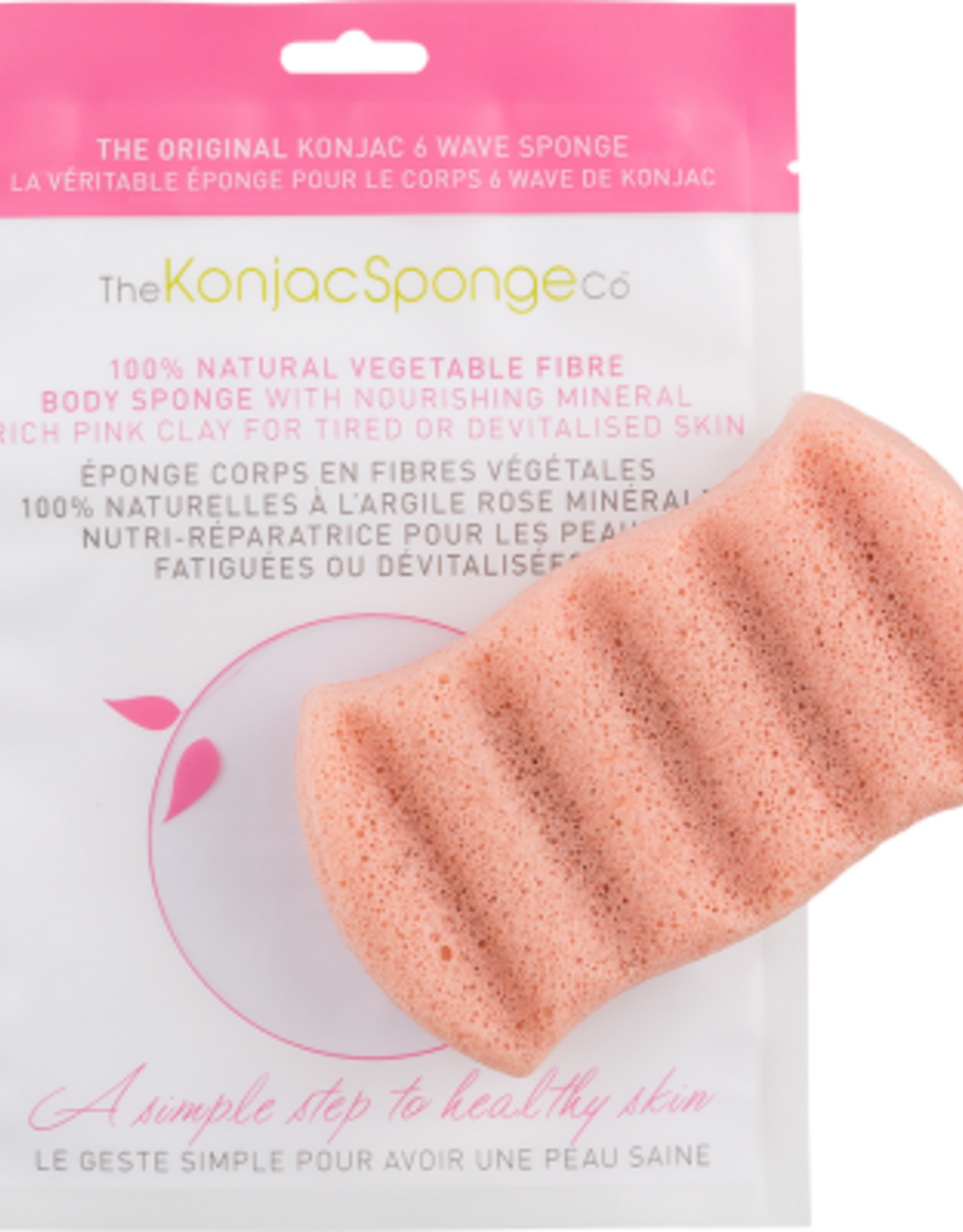 The Konjac Sponge Company Konjac Sponge Wave Body Pink Clay