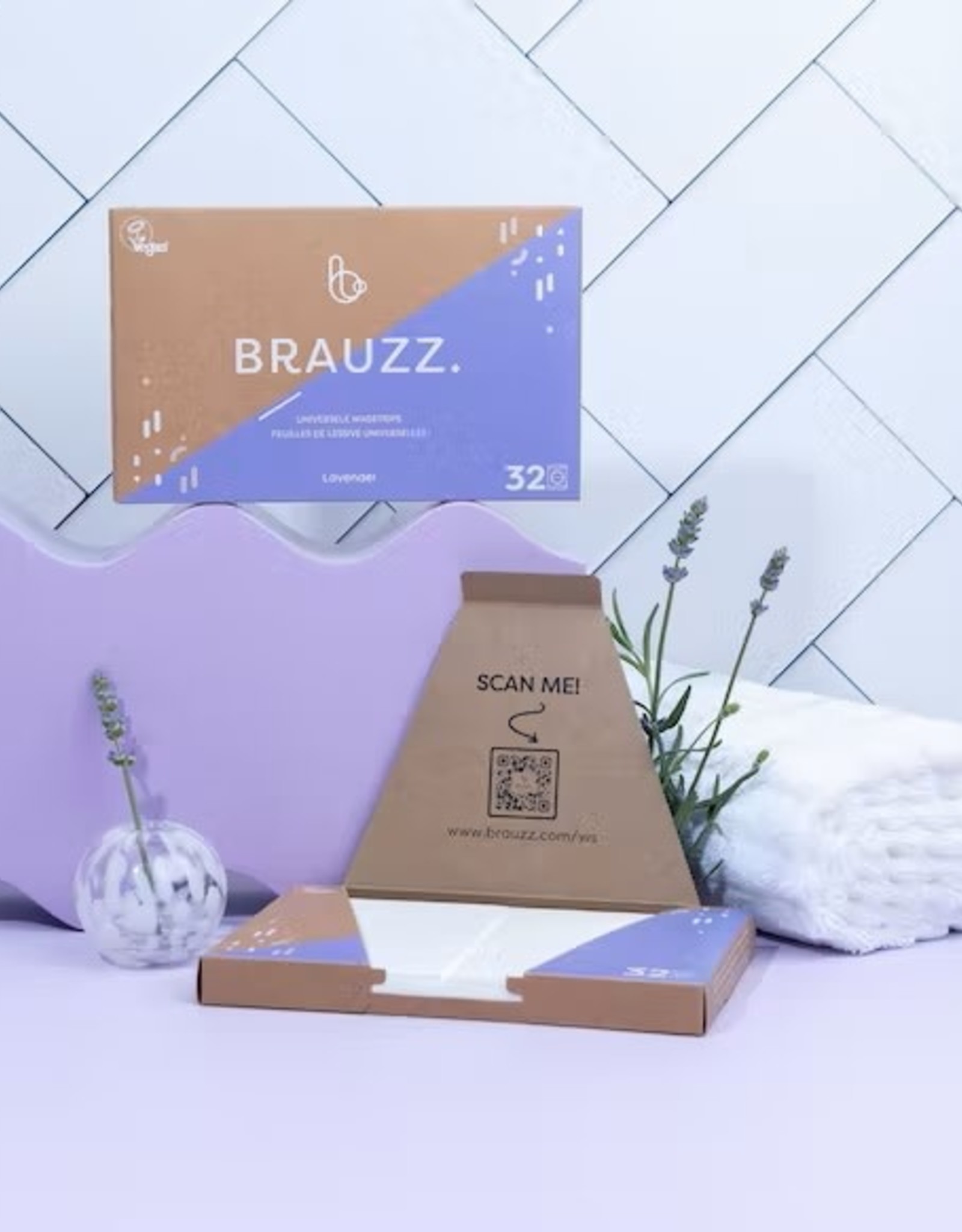 Brauzz Brauzz. - Universele wassheet - Lavendel - 32 wasbeurten