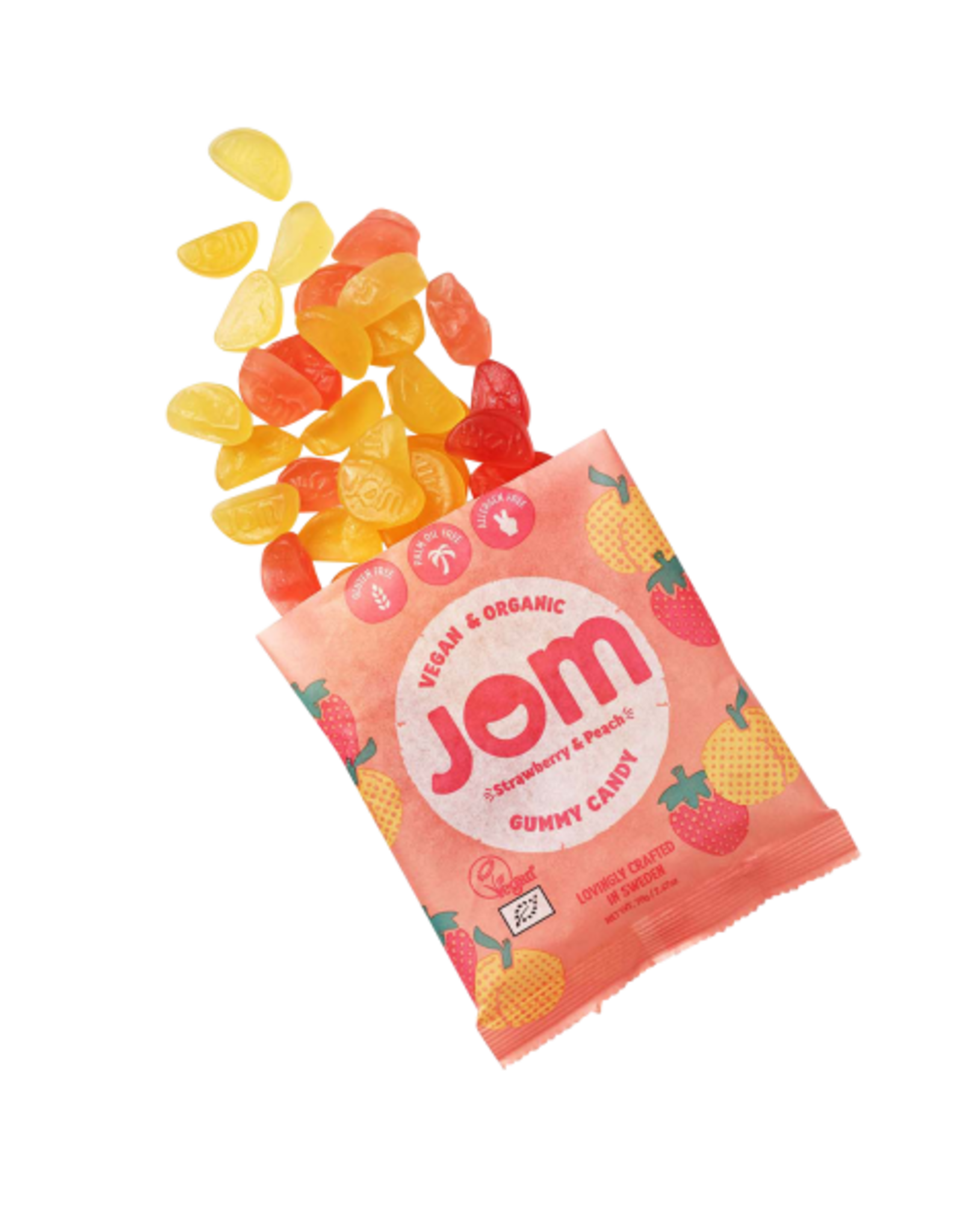 Jom Jom Gummy Candy - Strawberry & Peach - bio - 70g