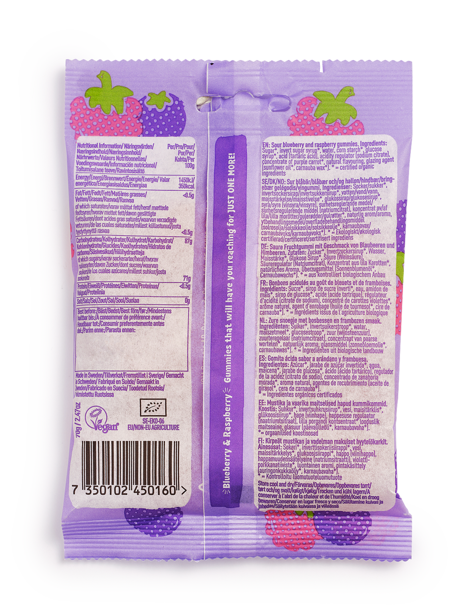 Jom Jom Gummy Candy - Blueberry & Rasberry - bio - 70g