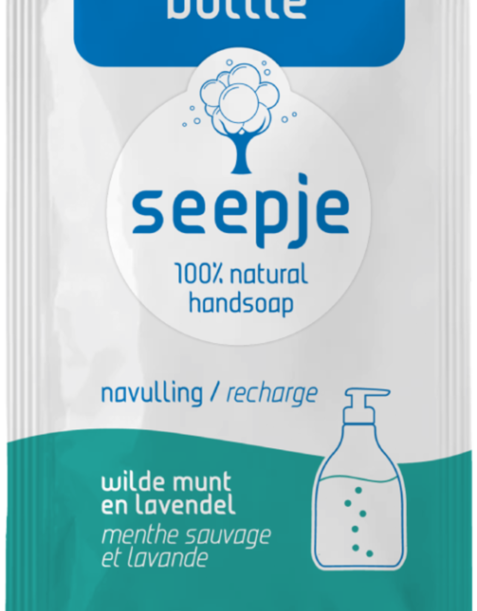 Seepje SEEPJE - handzeep Navulling ‘Wilde munt en Lavendel’ 54g