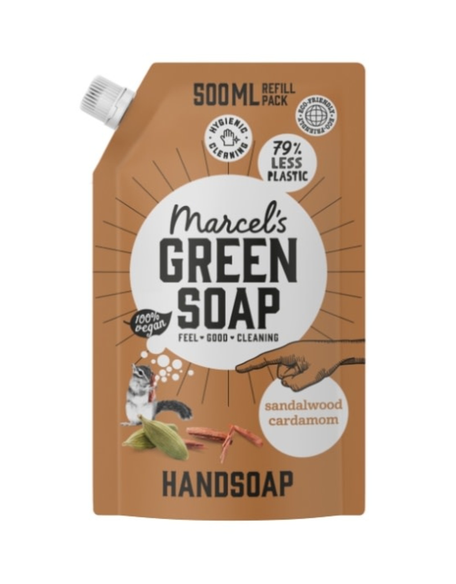 Marcel's Green Soap Handzeep sandelwood & cardamom refill 500 ml