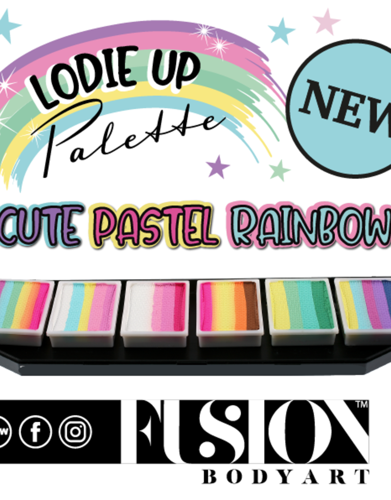 Fusion Fusion Face Painting Palette – Lodie Up Cute Pastel Rainbow Palette 60g