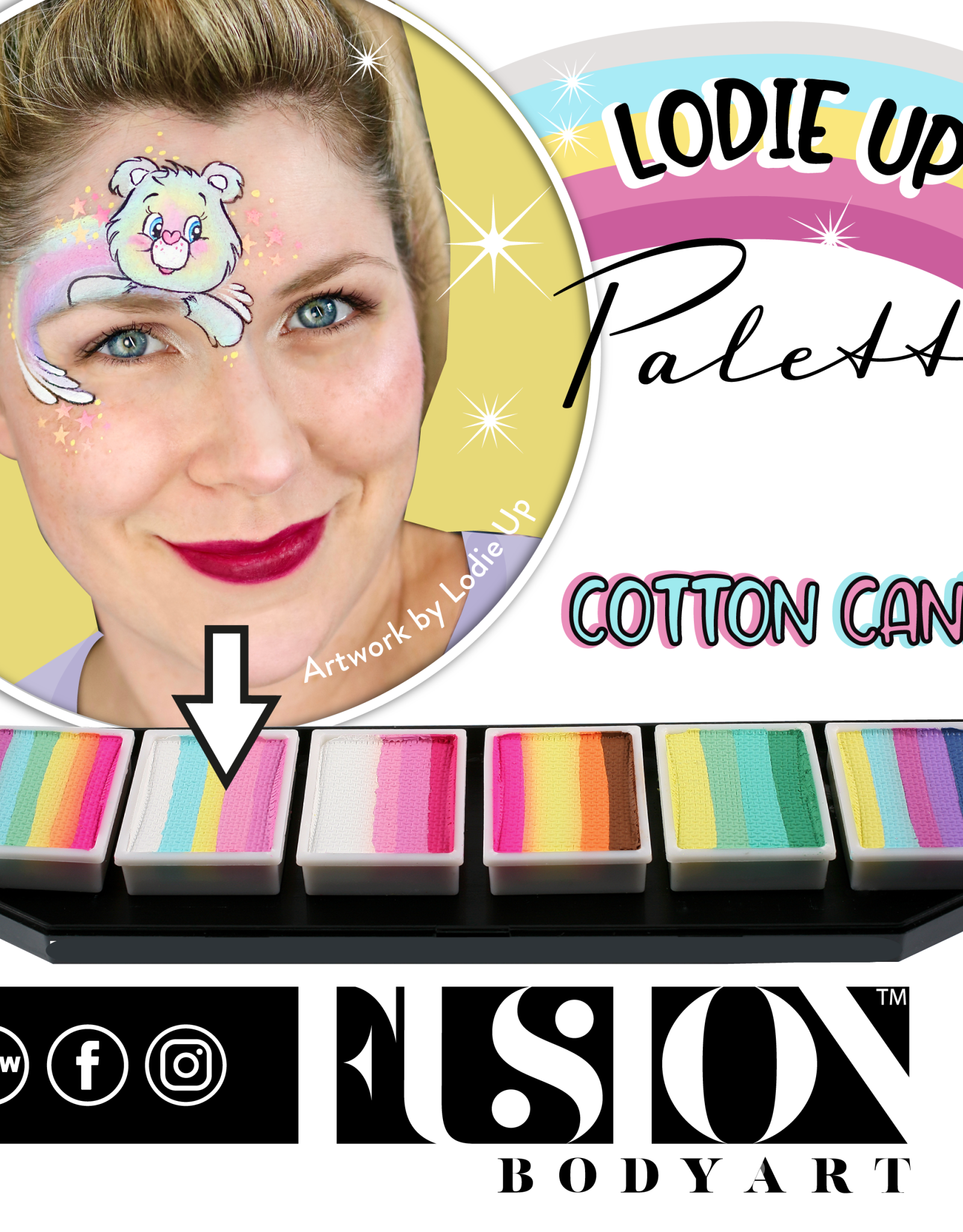 Fusion Fusion Face Painting Palette – Lodie Up Cute Pastel Rainbow Palette 60g