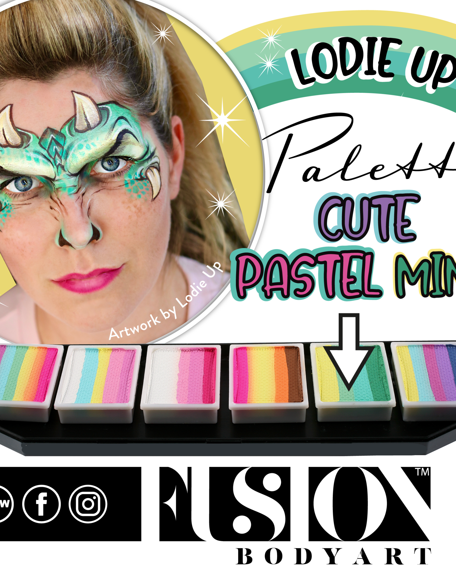 Fusion Fusion Face Painting Palette – Lodie Up Cute Pastel Rainbow Palette 60g
