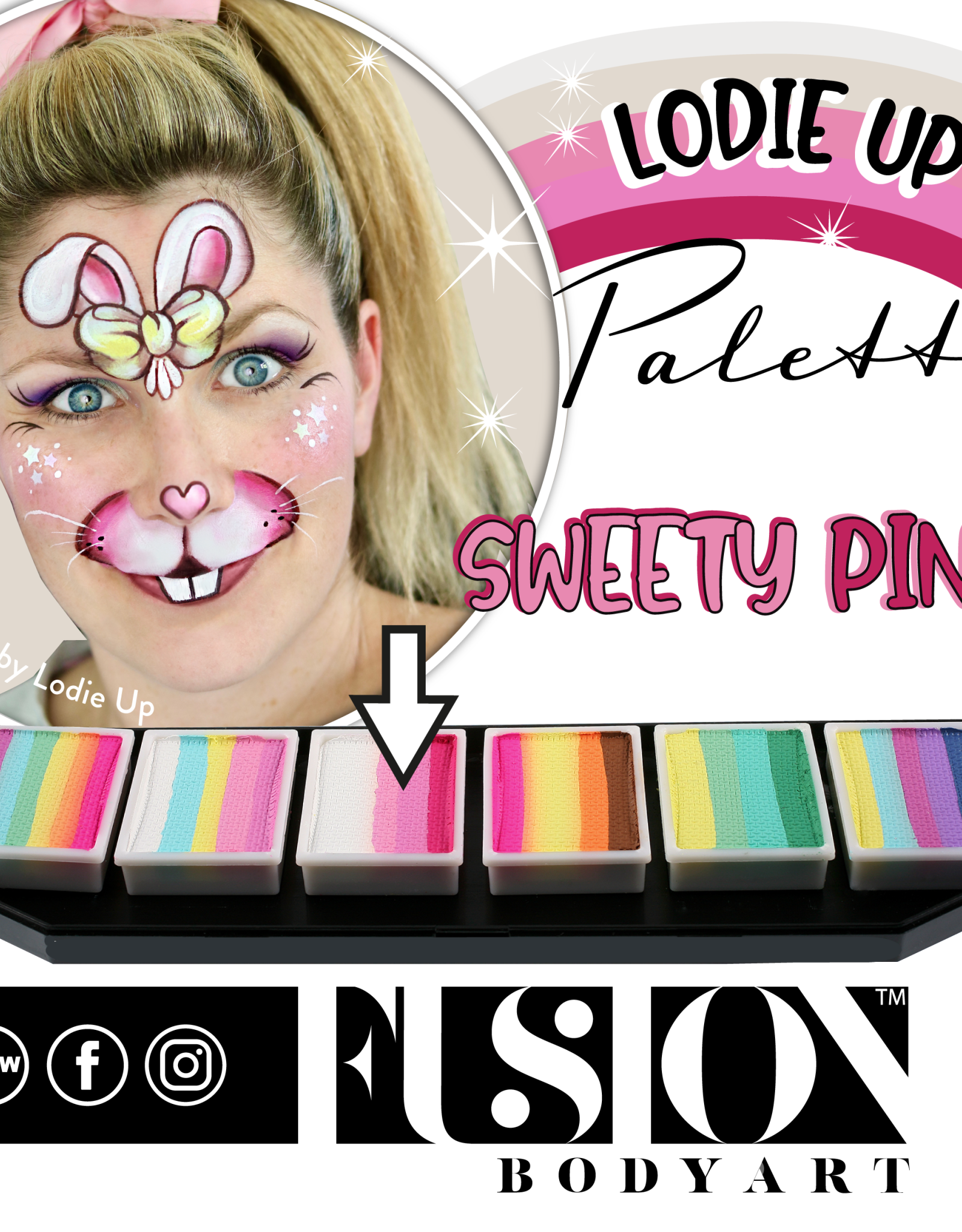 Fusion Fusion Face Painting Palette – Lodie Up Cute Pastel Rainbow Palette 60g