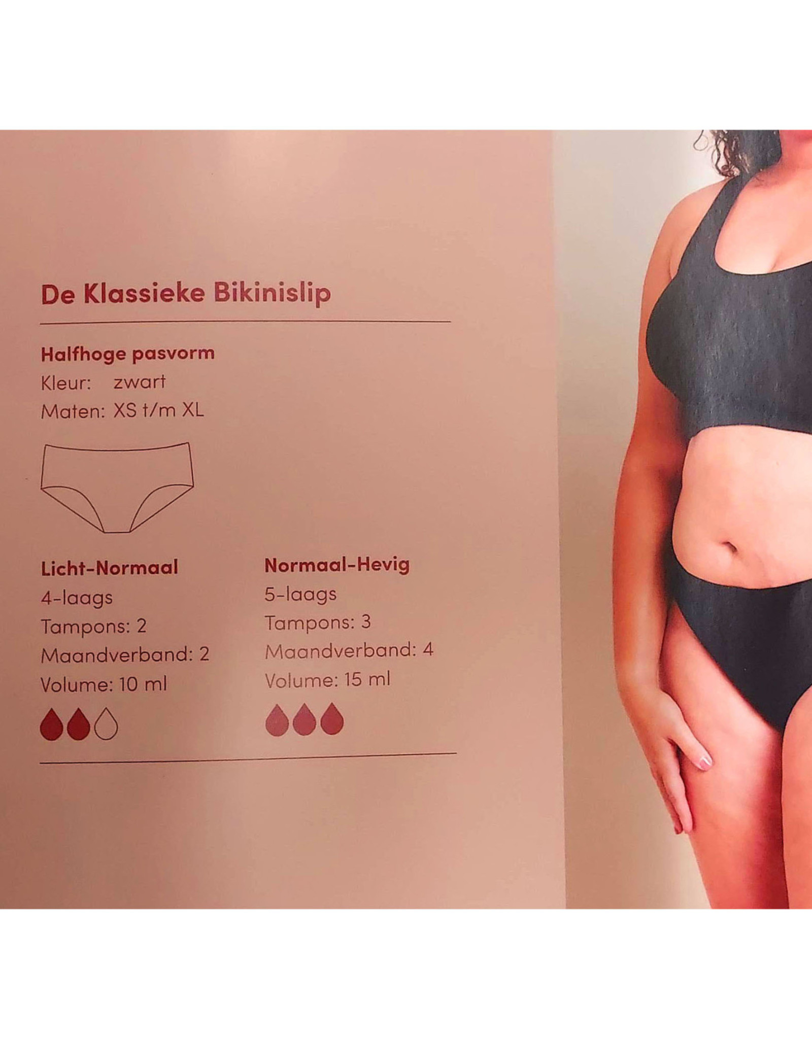 Boody Boody - period & leak proof underwear classic bikini normaal /hevig(3 druppeltjes)