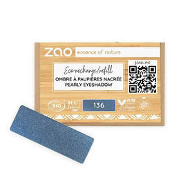 Zao ZAO Bamboe Oogschaduw Refill (rechthoekig) Pearly 136 (Blue Night) 1.3 gram