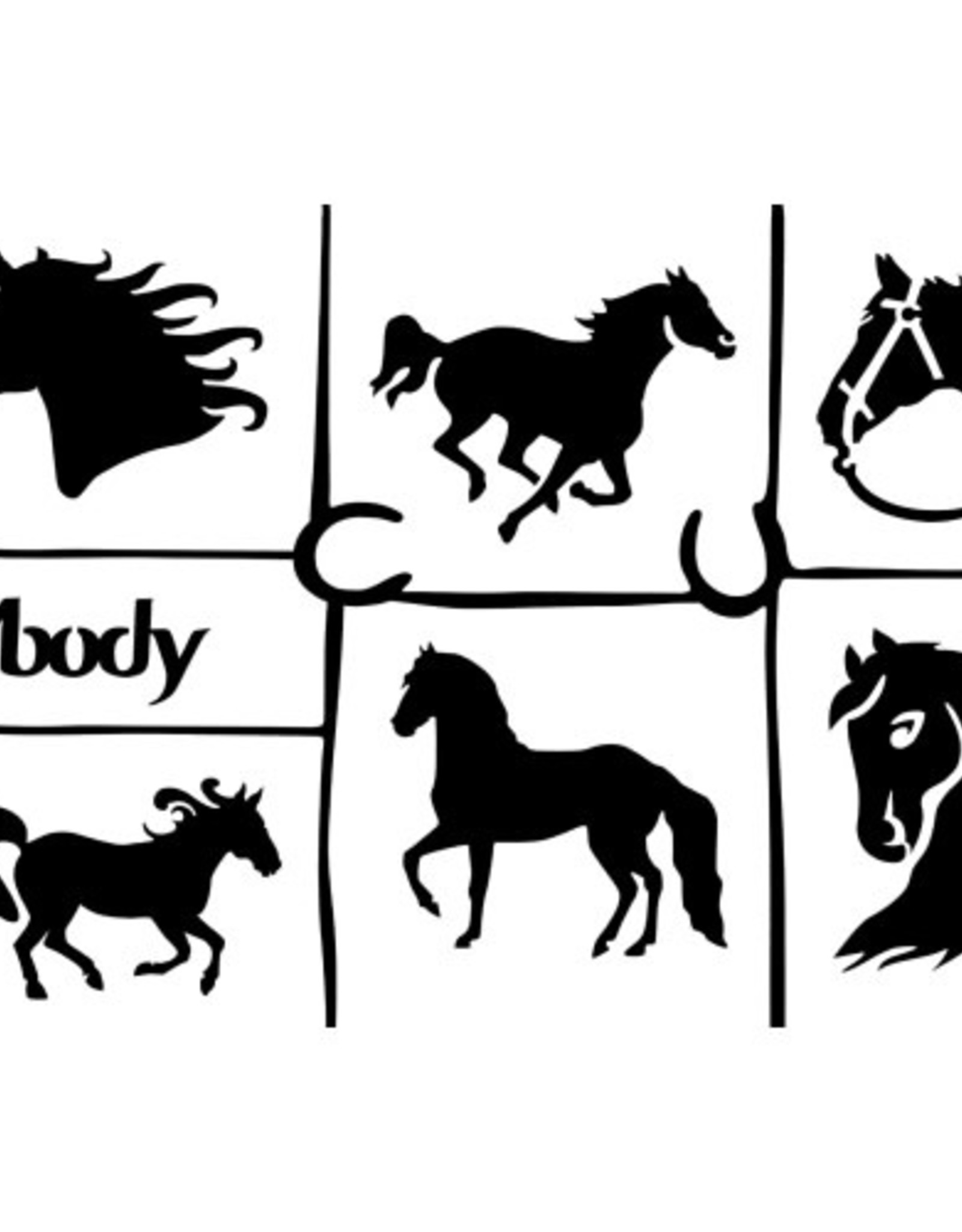 Ybody Ybody - A5 Theme Stencil Horse GSB59-0008