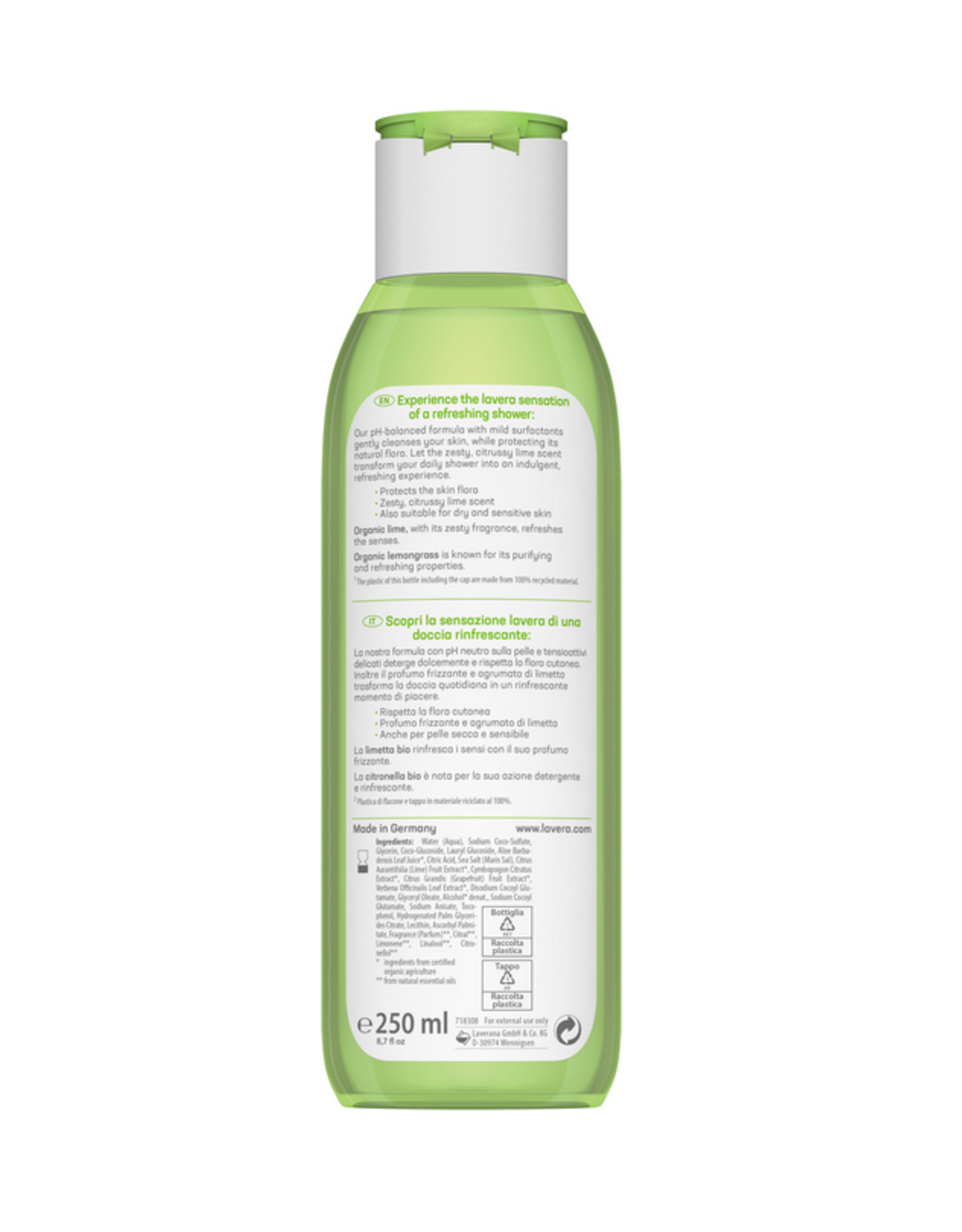 Lavera Douchegel / body wash refreshing - 250 Milliliter