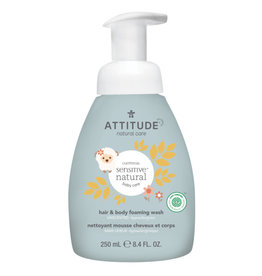 Attitude Attitude Sensitive Baby Hair & Body Foaming Wash 2 in 1 - 250 ml