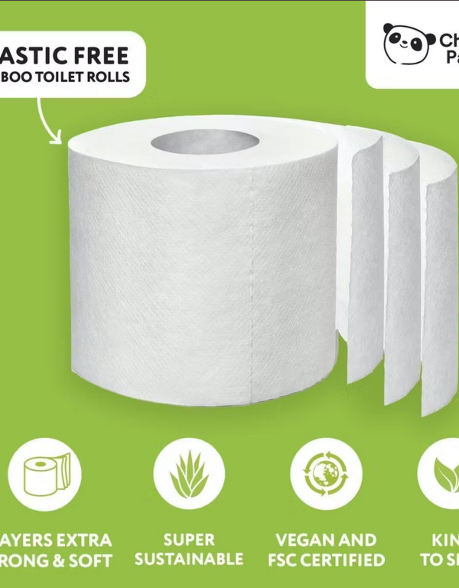 The Cheeky Panda The Cheeky Panda - Bamboo Toilet papier 9 rollen - 200 sheets per rol