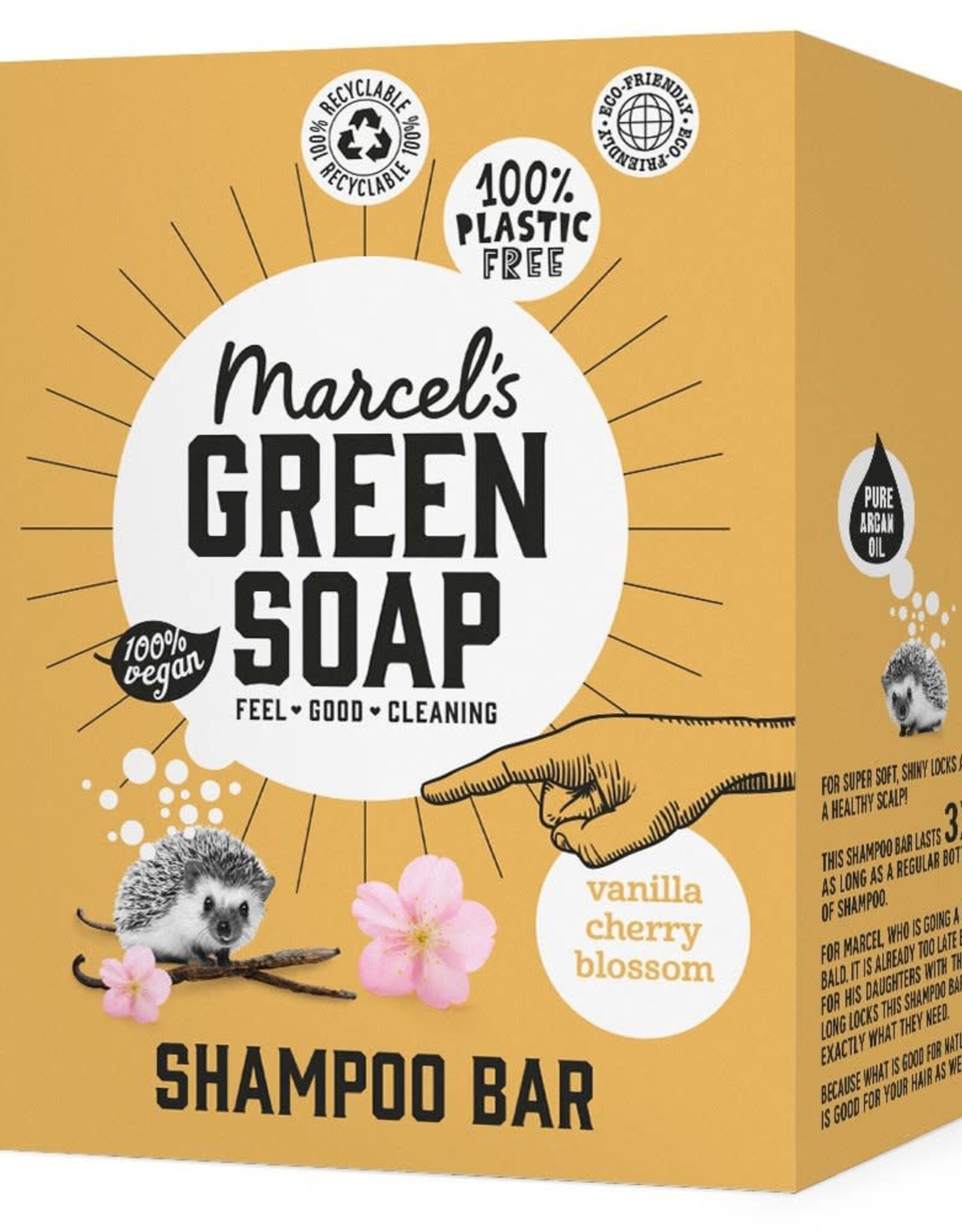 Marcel's Green Soap Shampoo bar vanilla & cherry 90g