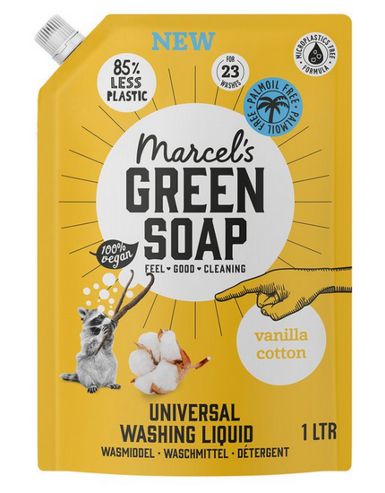 Marcel's Green Soap Universeel Wasmiddel Vanille & Katoen Refill 1 liter