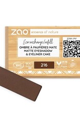 Zao ZAO Bamboe Oogschaduw Refill (rechthoekig) Matte 216 (Brown) [1.3gr