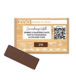 Zao ZAO Bamboe Oogschaduw Refill (rechthoekig) Matte 216 (Brown) [1.3gr