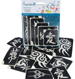 Superstar Tribal Glitter Tattoo Stencils (12 stuks)