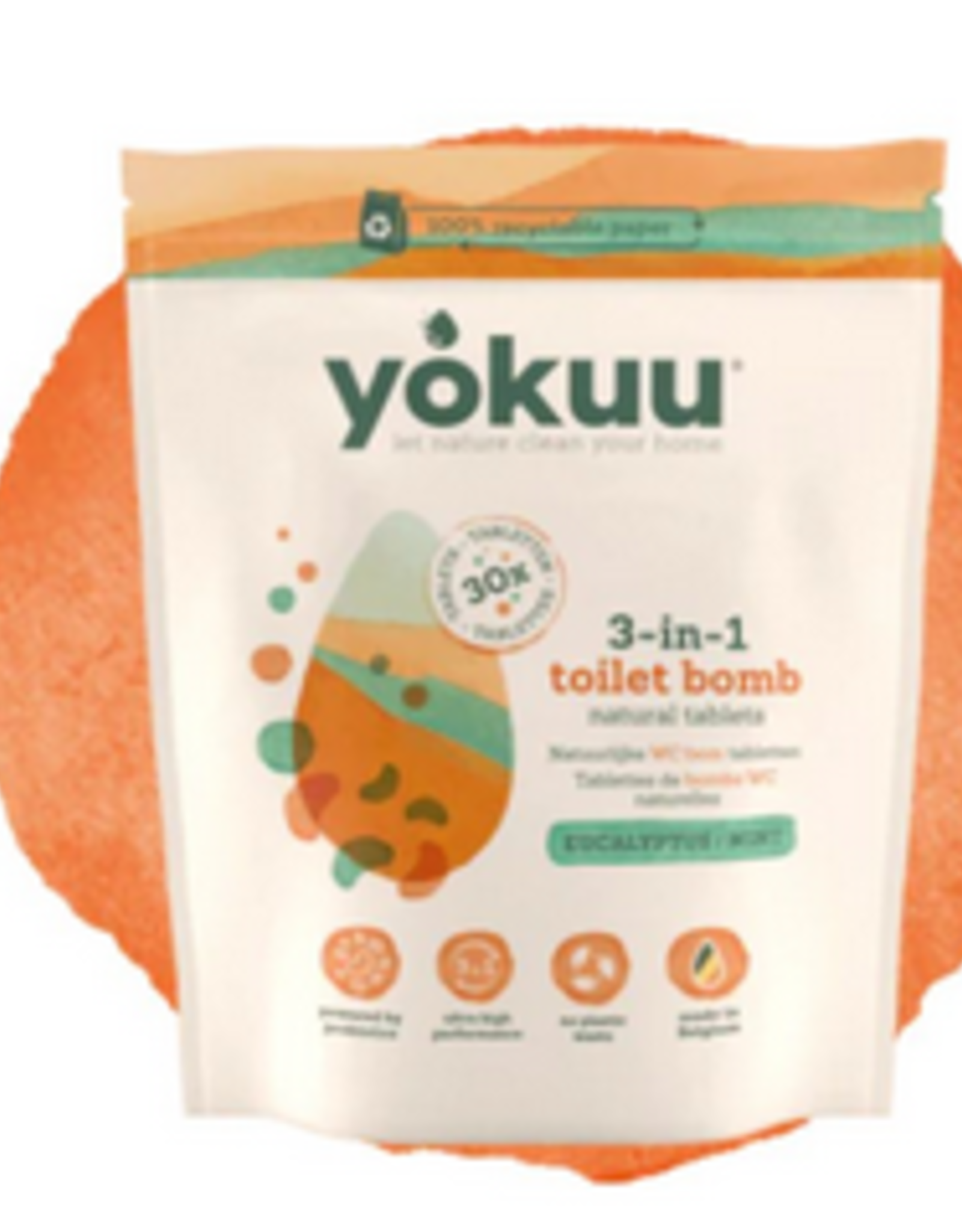 Yokuu Yokuu Toilet Bomb WC tabletten 3-in-1 - eucalyptus/munt - 30 stuks