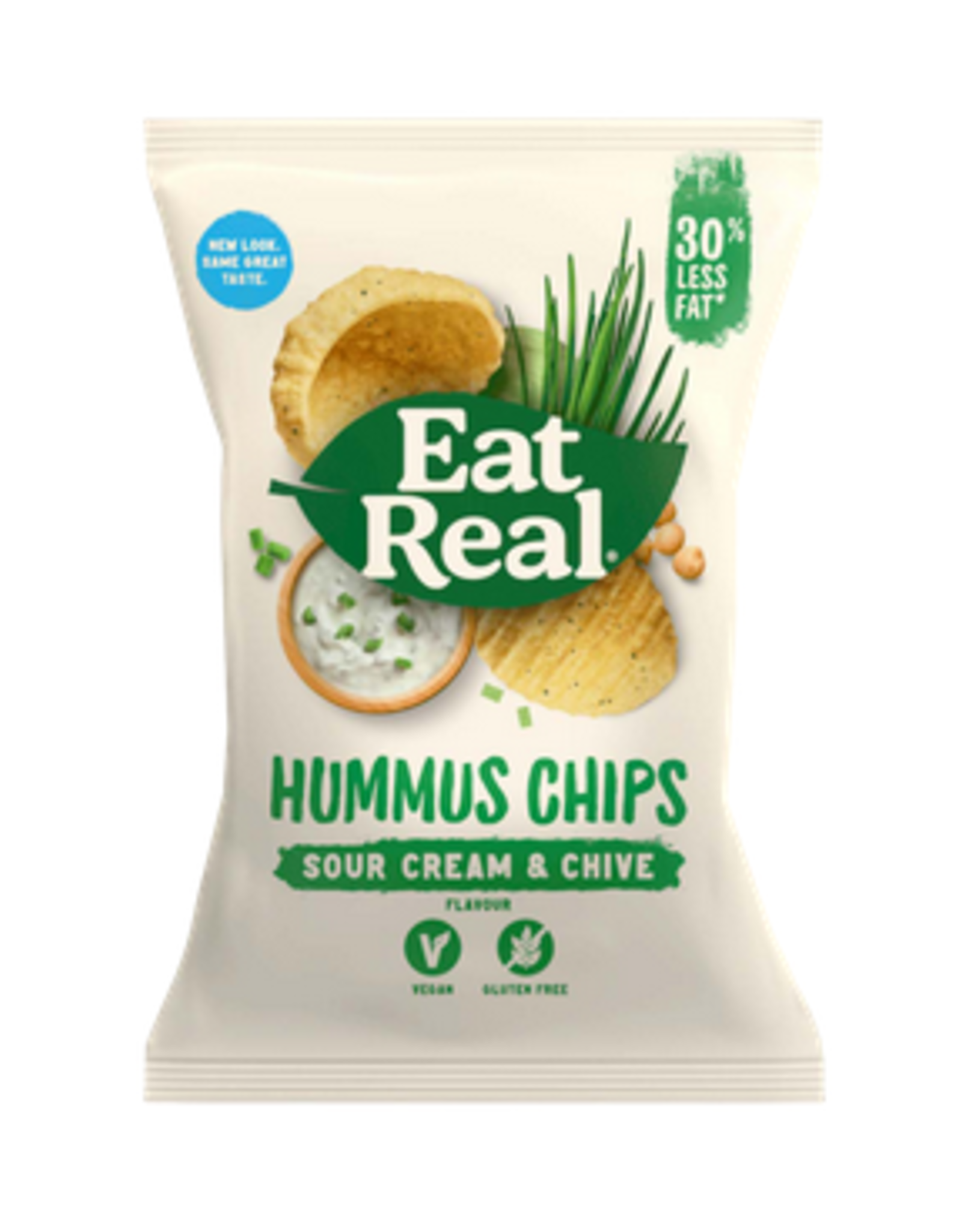 Eat Real Eat Real crisps hummus sour cream & chives, 135g - Sea salt flavour