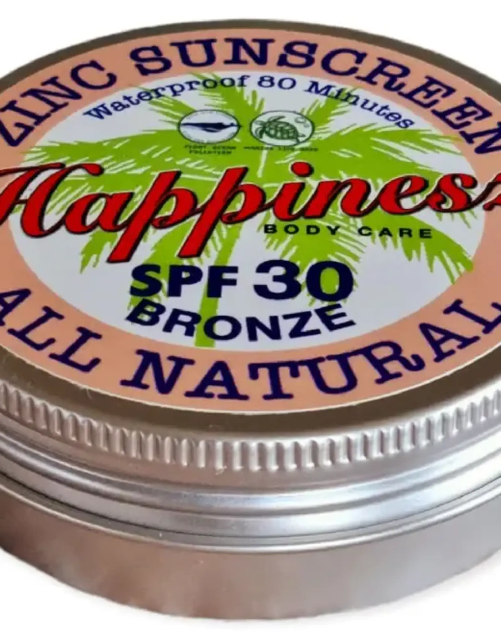 Happinesz Natuurlijke zinkoxide zonnebrandcrèmes SPF30 - Bronze 60g