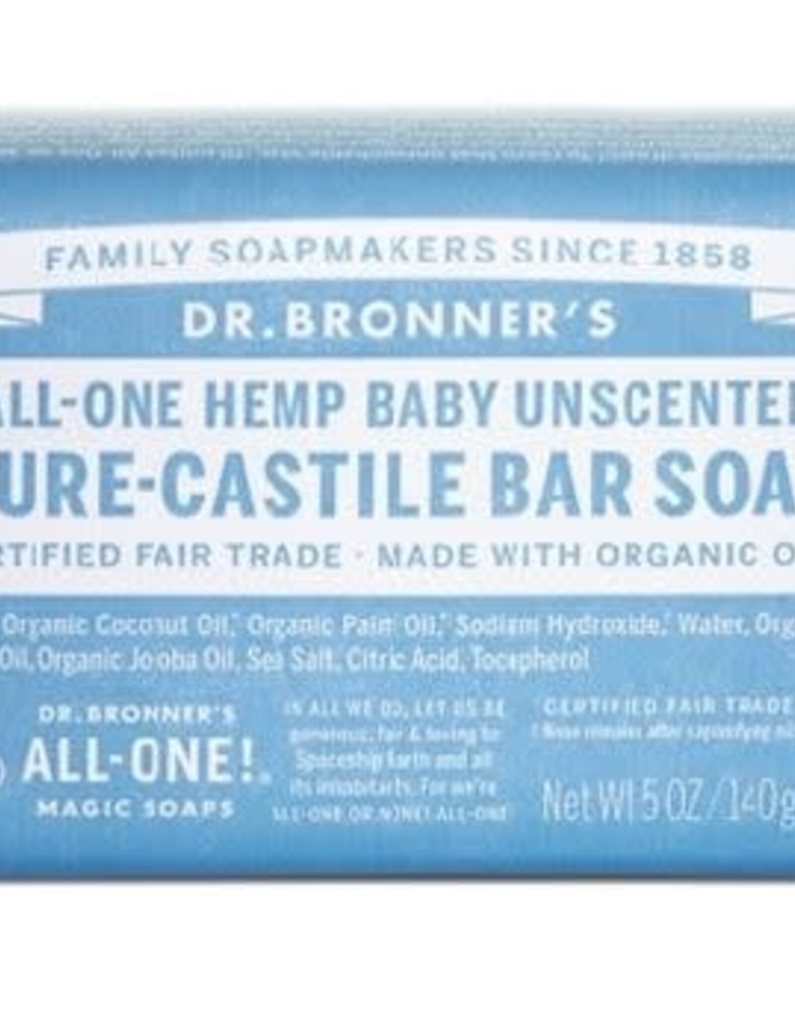 Dr. Bronner Dr. Bronner's - Baby soap bar unscented 140g