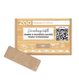 Zao ZAO Bamboe Oogschaduw Refill (rechthoek) Parelmoer 117 (Pinky Bronze)