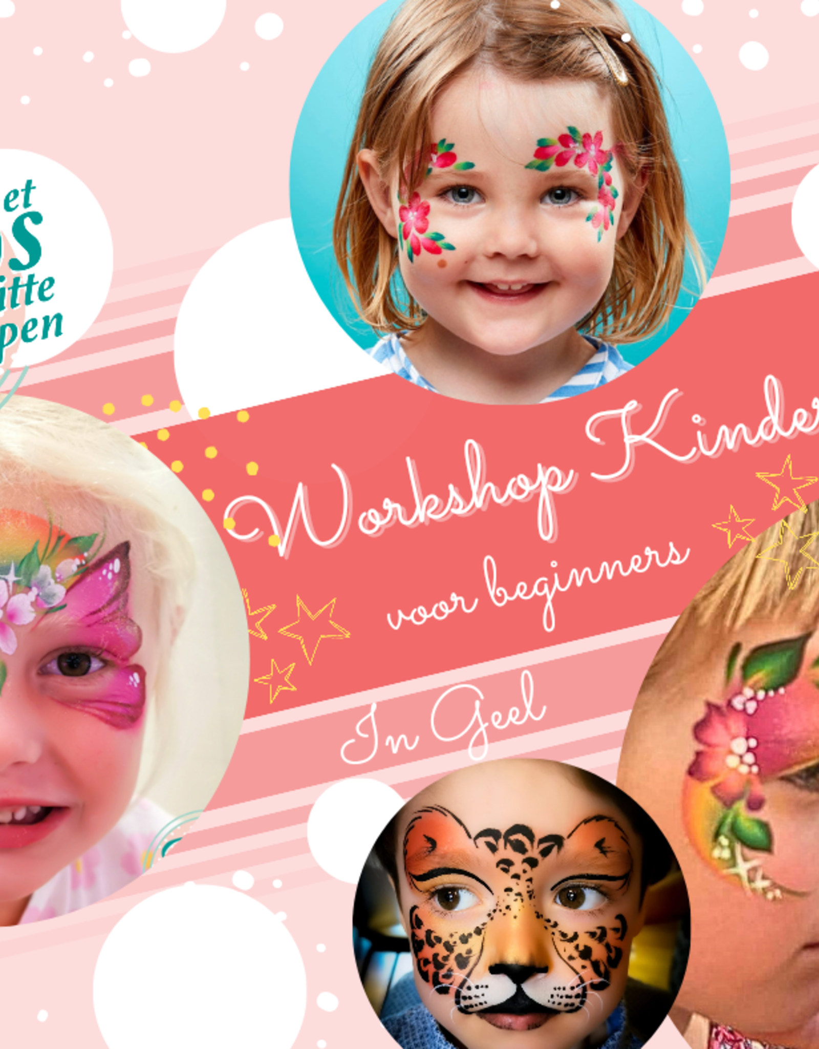 Roos met Witte Stippen Workshop 4 maart - Kindergrime voor beginners