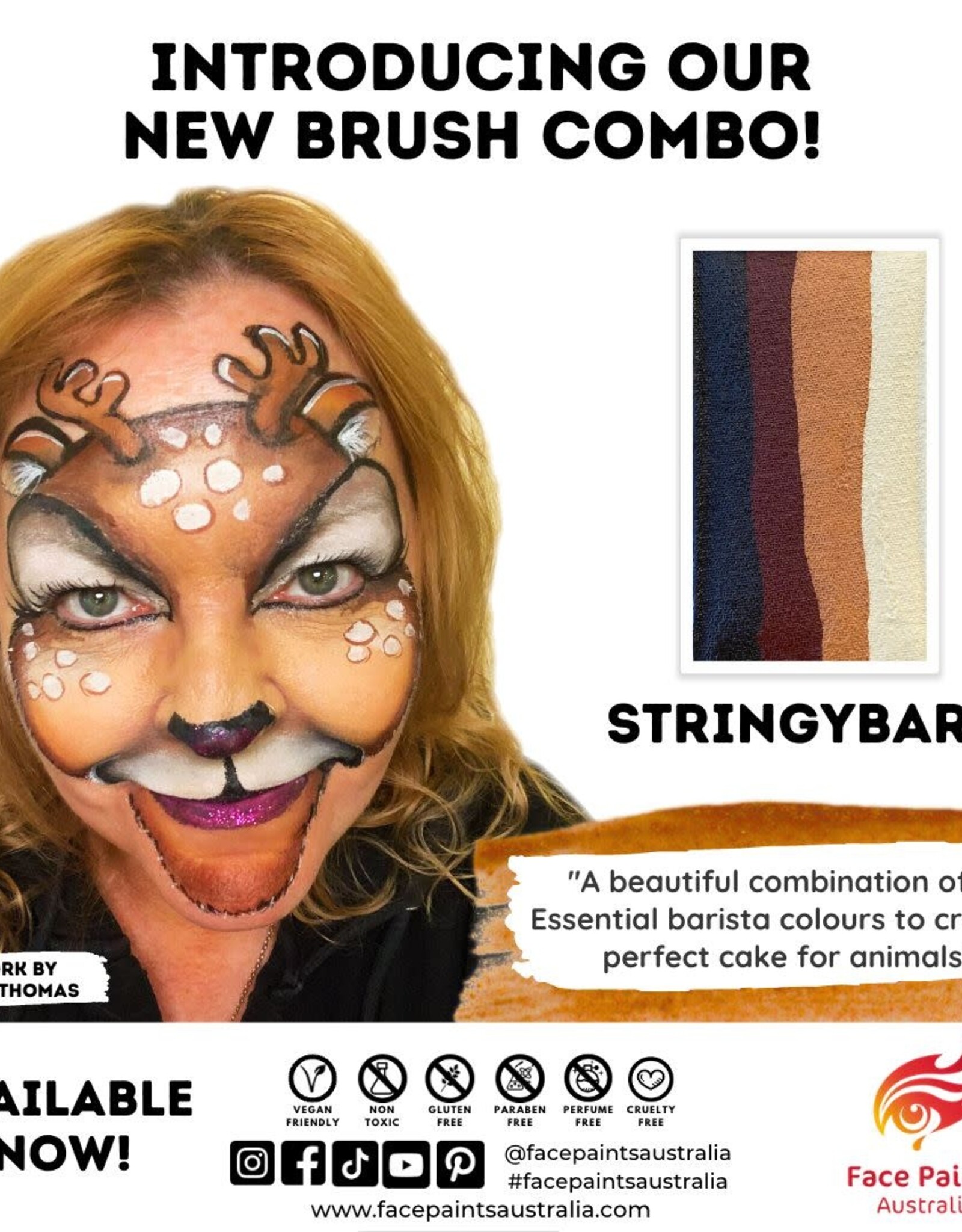 Face Paints Australia Stringybark Brush combo  FPA - 28g - Kristin Olsson collection