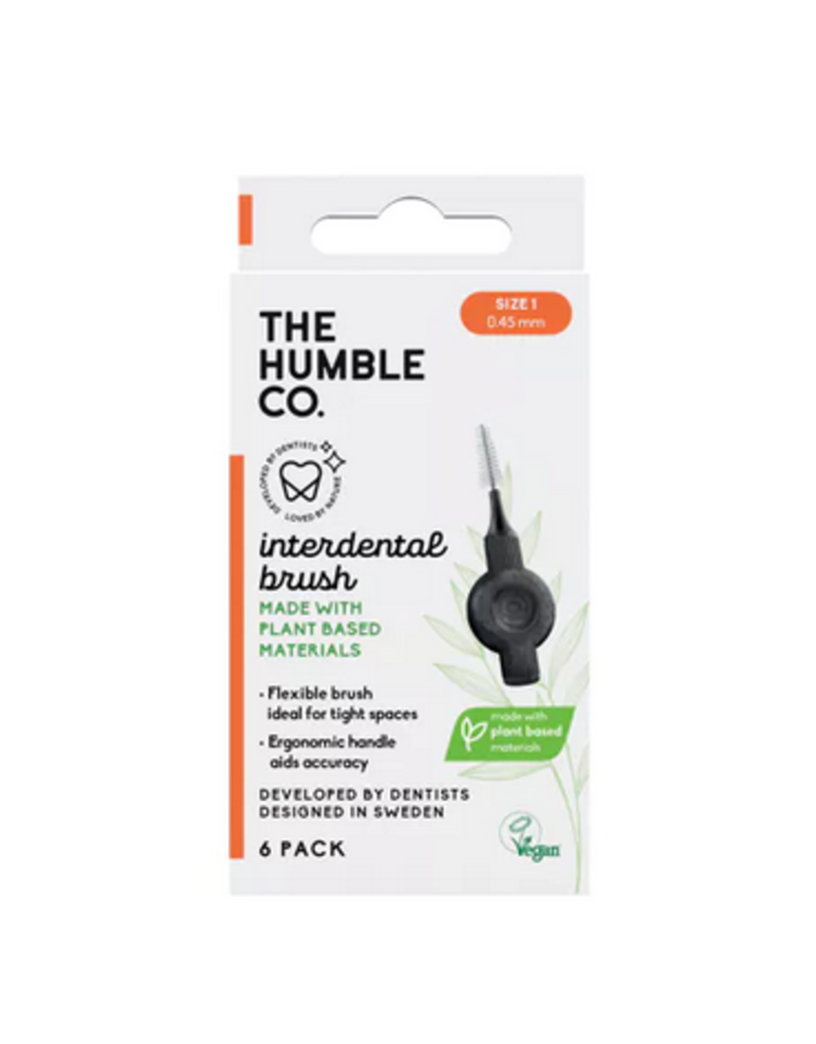 The Humble Co. PLANT BASED INTERDENTAL BRUSH - SIZE 1 - ORANGE