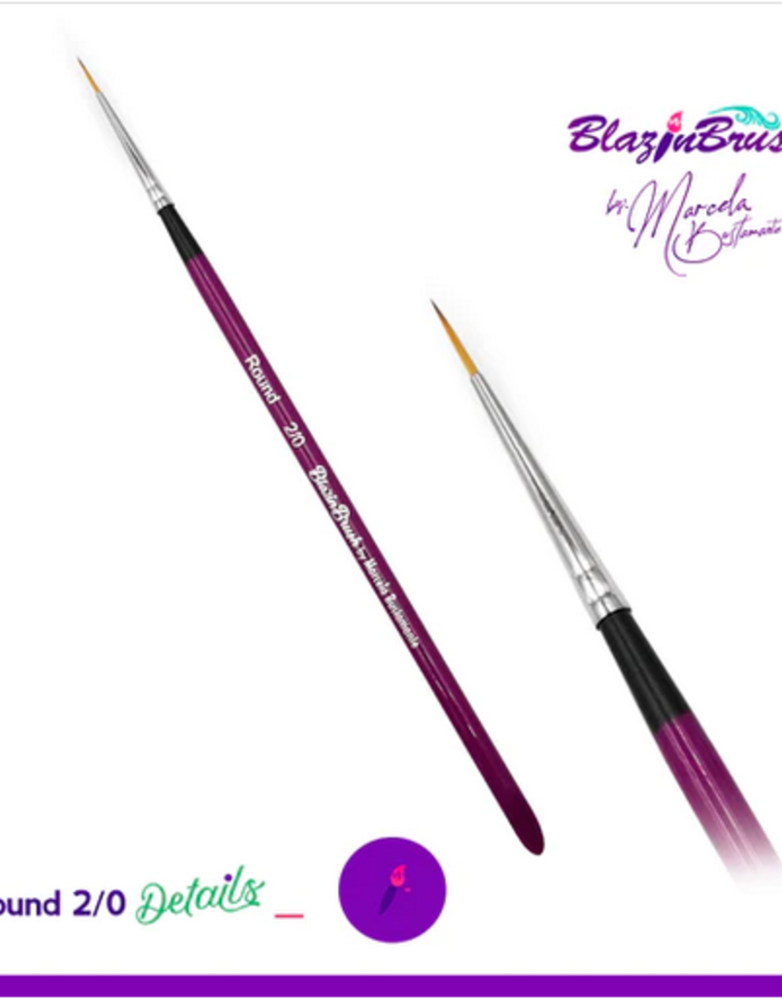 BlazinBrush Blazin Face Painting Brush by Marcela Bustamante | DETAILS COLLECTION - Round 2/0