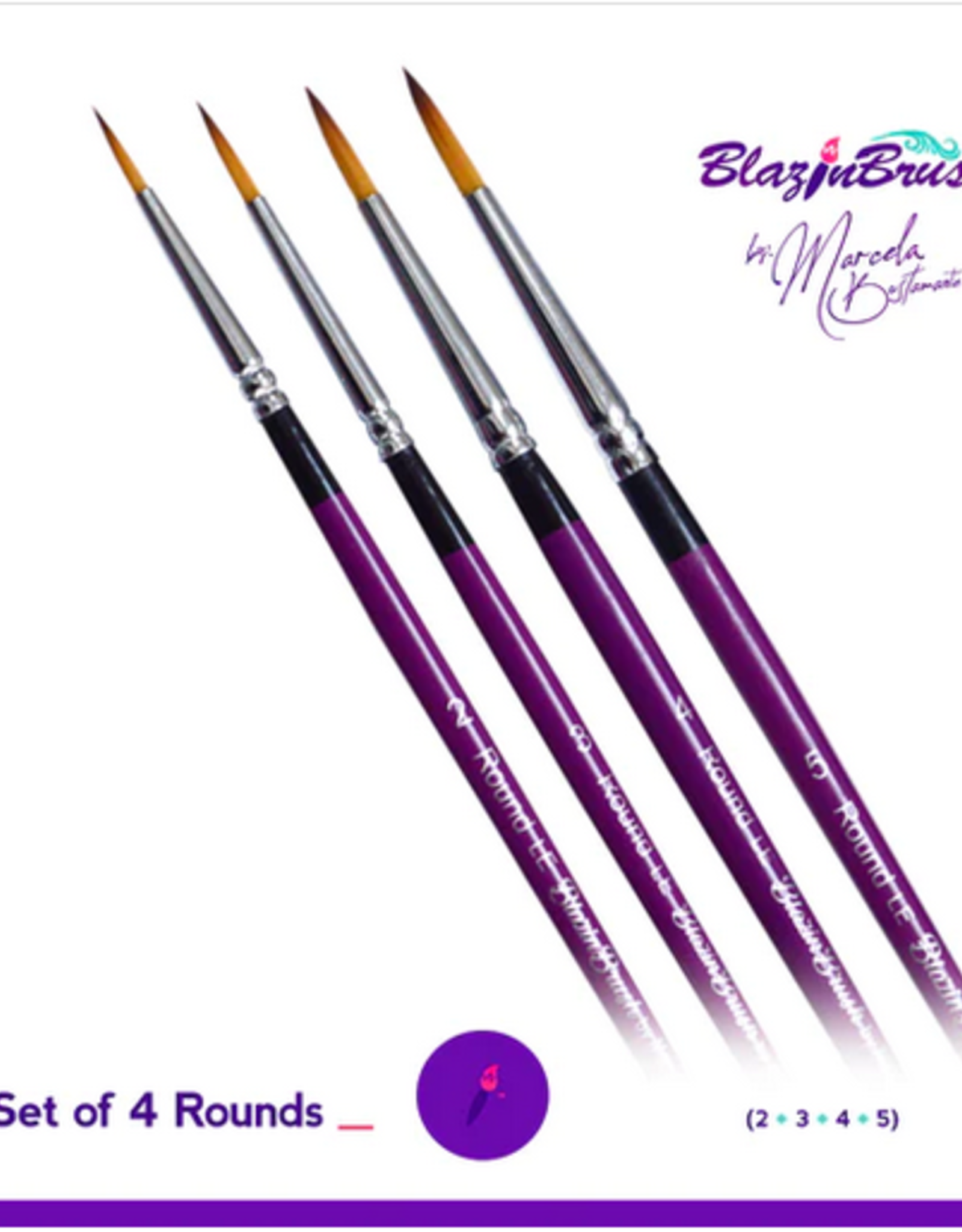 BlazinBrush Blazin Face Painting Brush by Marcela Bustamante | Set of 4 Round Brushes