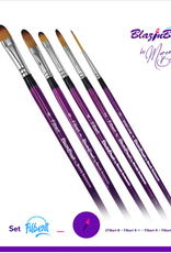 BlazinBrush Blazin Face Painting Brush by Marcela Bustamante | Filbert Collection Set 4 + 1 Liner #3 Xl