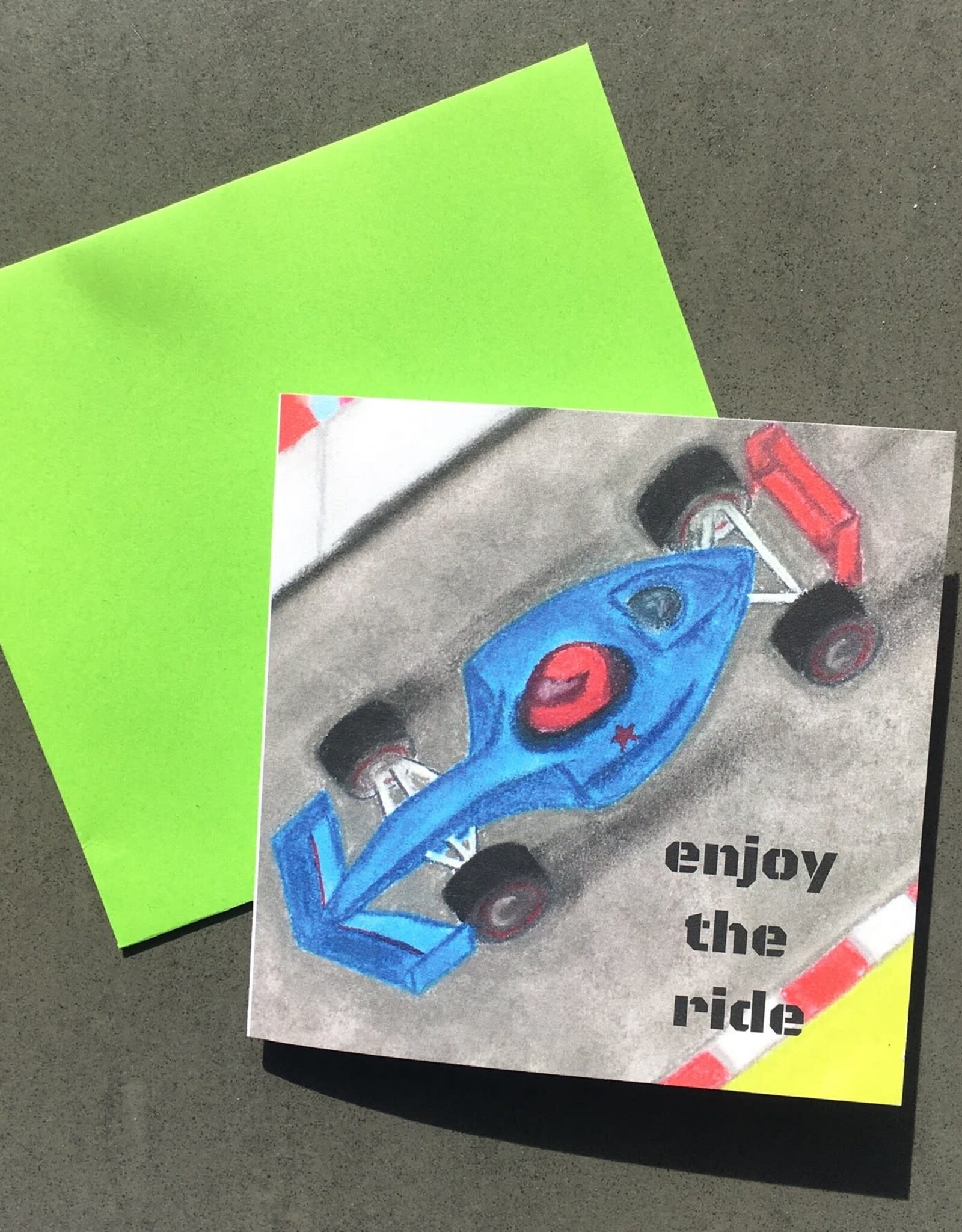 snoetjes vol sproetjes Kaartje Racewagen vierkant - Enjoy