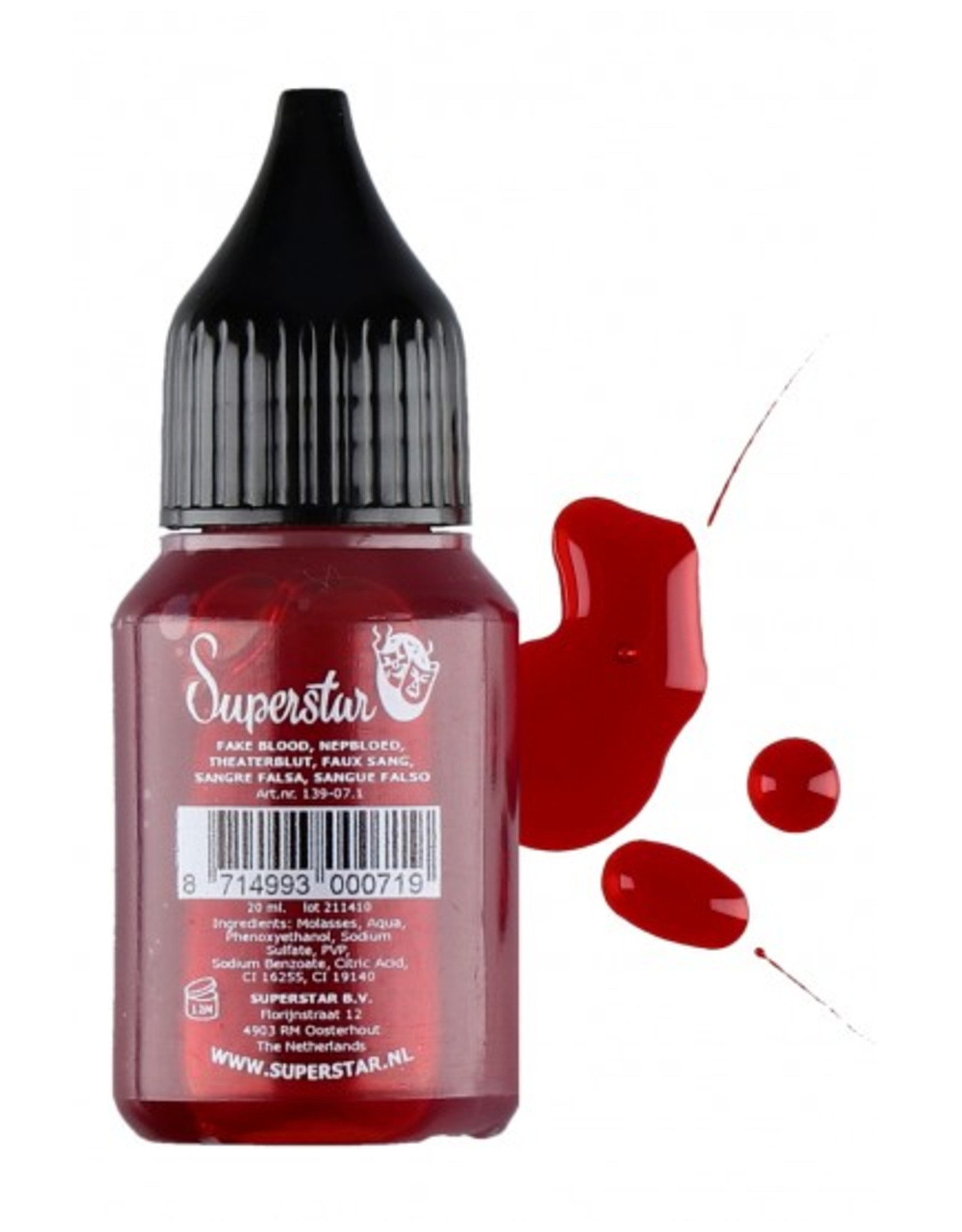 Superstar Superstar Artificial Blood/kunstbloed 20ml - Kunstbloed hel rood dik stollend 20 ml