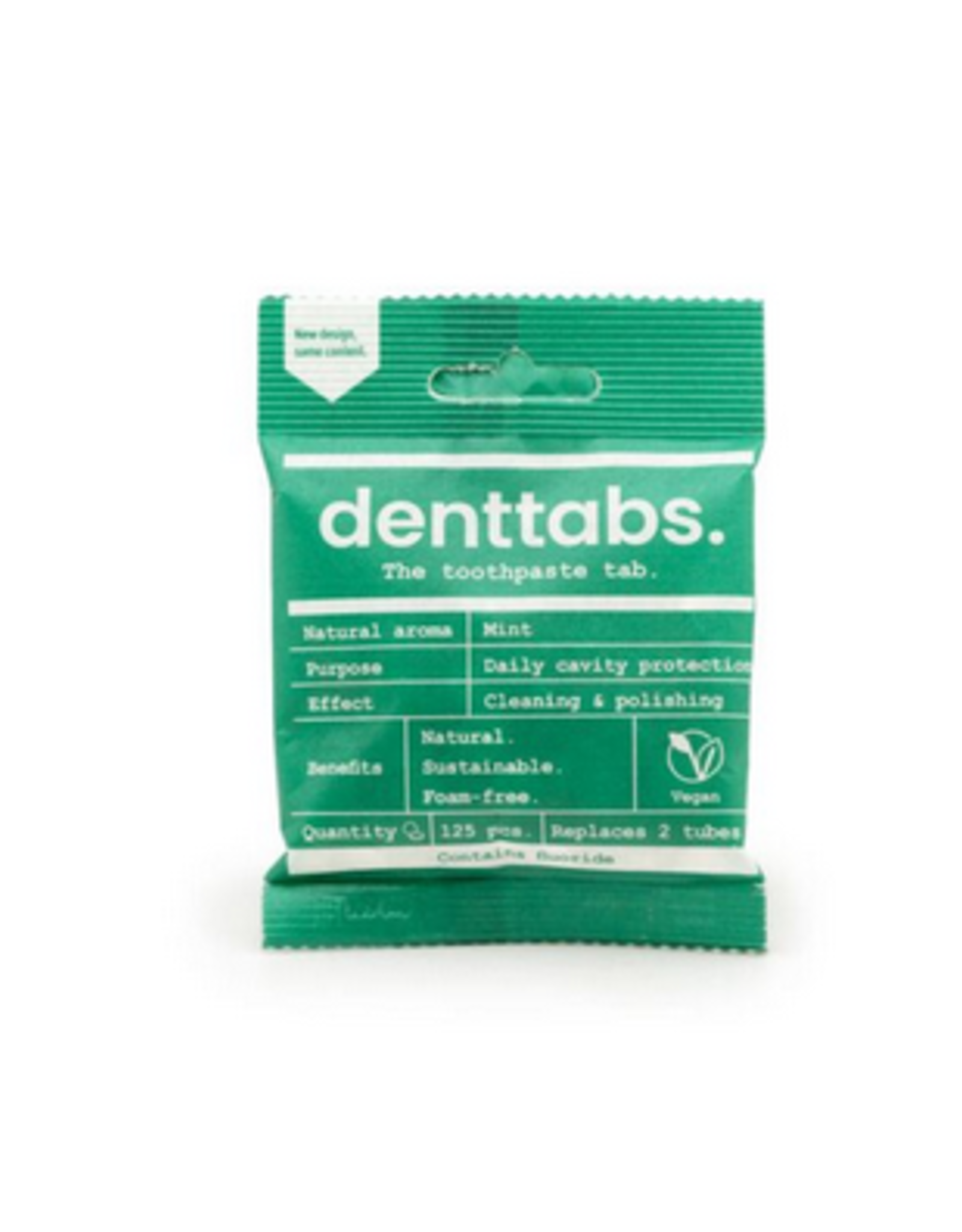 Denttabs Denttabs Tandenpoets tabletten met fluoride 125 stuks