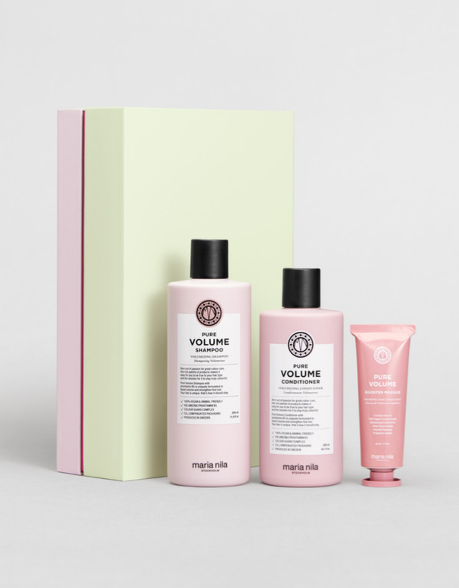 Maria Nila Maria Nila Beauty Box Pure Volume - Shampoo 350 ml​​ / Conditioner 300 ml/ Booster Masque 50 ml