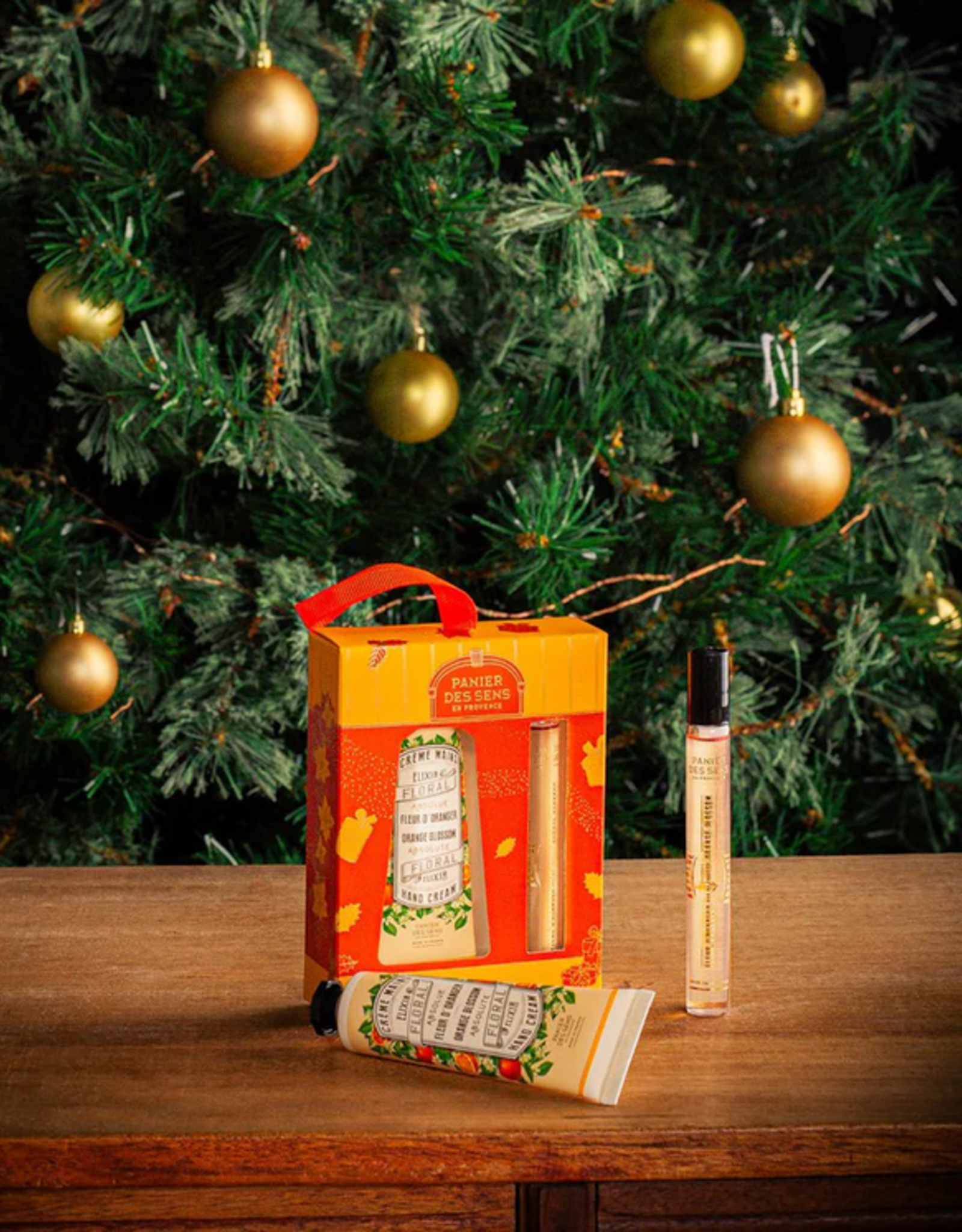 Panier des Sens Christmas  gift set Duo Orange Blossom- Eau de toilette roll-on 10ml and hand cream 30ml