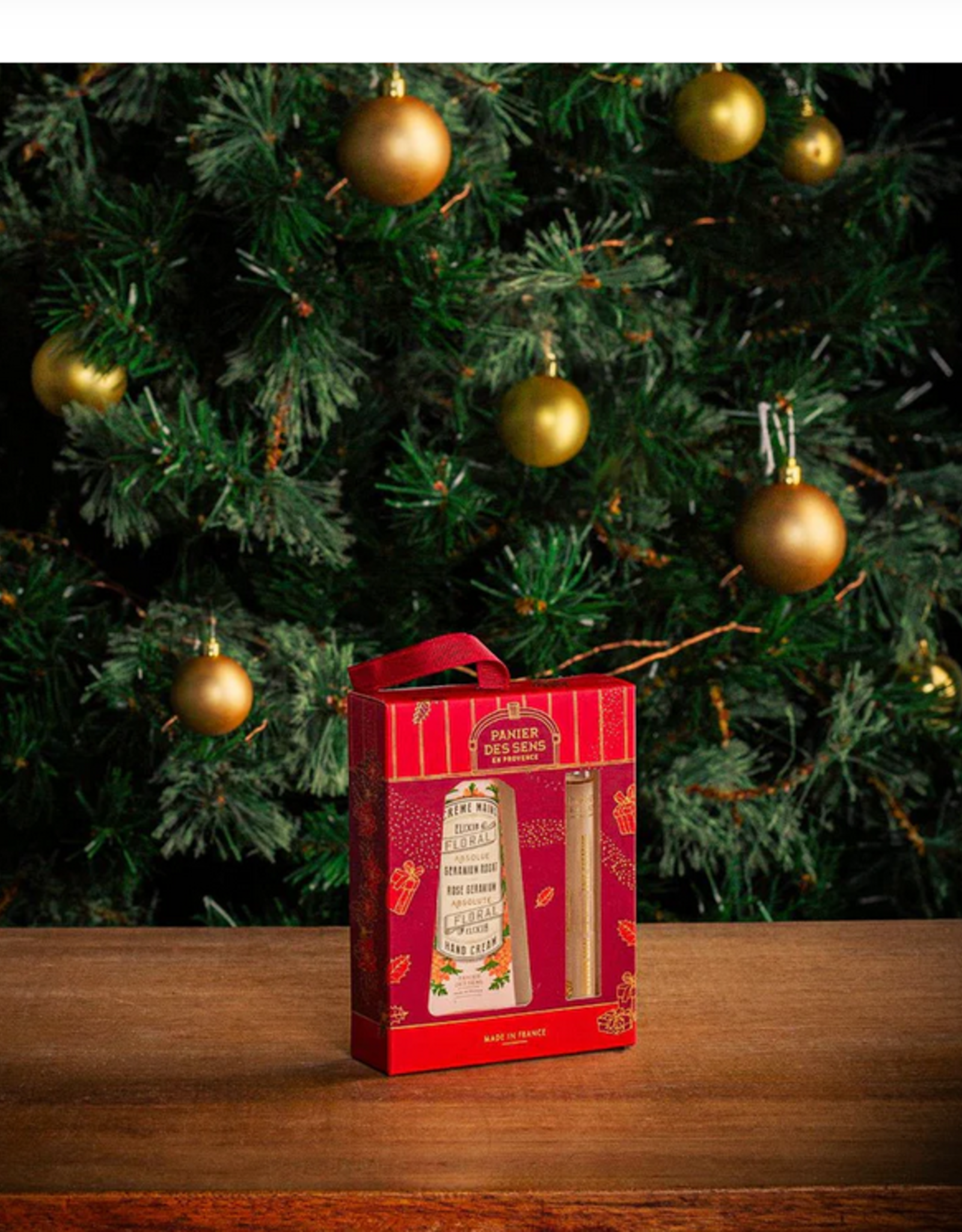 Panier des Sens Christmas  gift set Duo Geranium Rosat - Eau de toilette roll-on 10ml and hand cream 30ml
