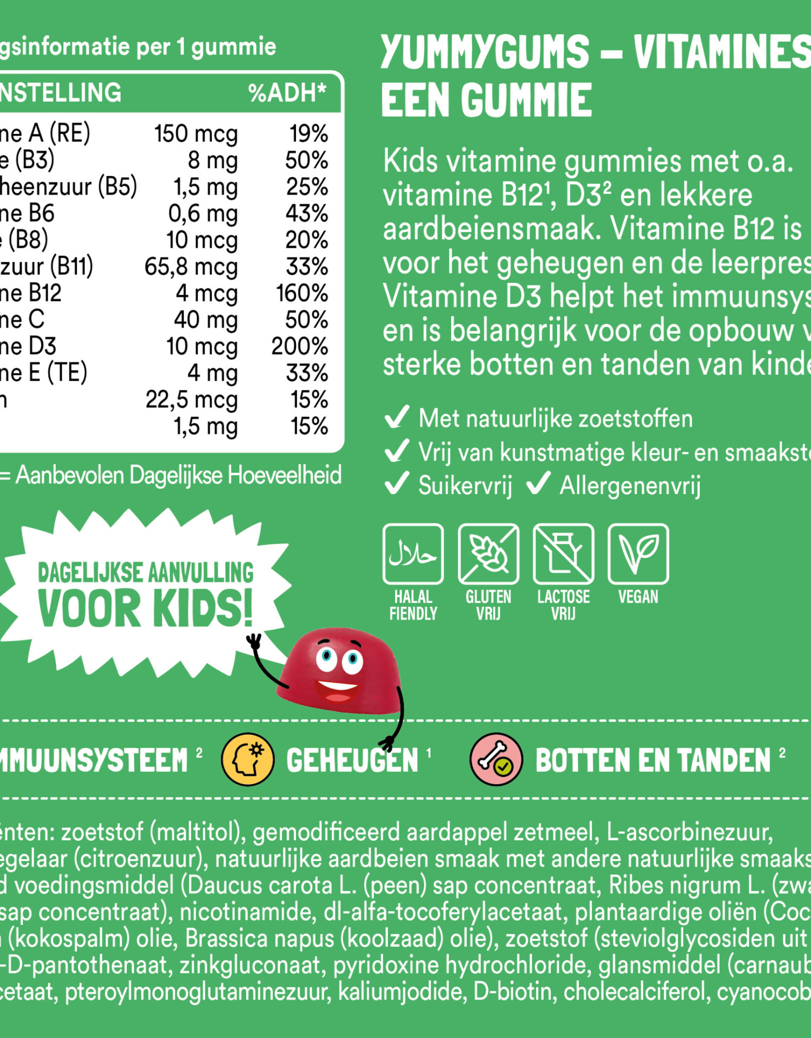 yummygums KIDS GUMMIES - 60 vitaminen gummies 120g