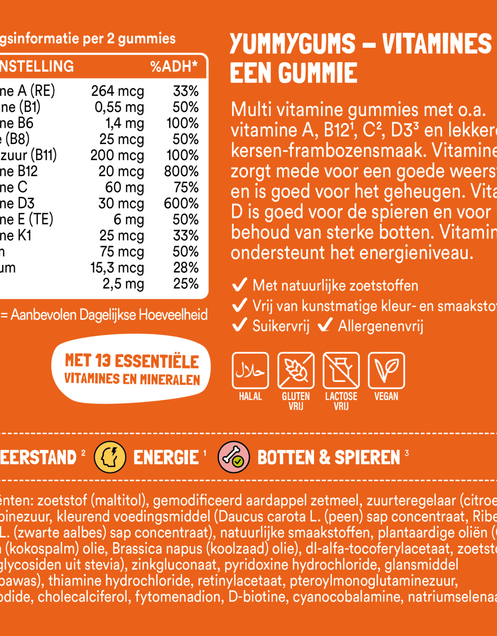 yummygums MULTI+ GUMMIES  - 60 vitaminen gummies 180g