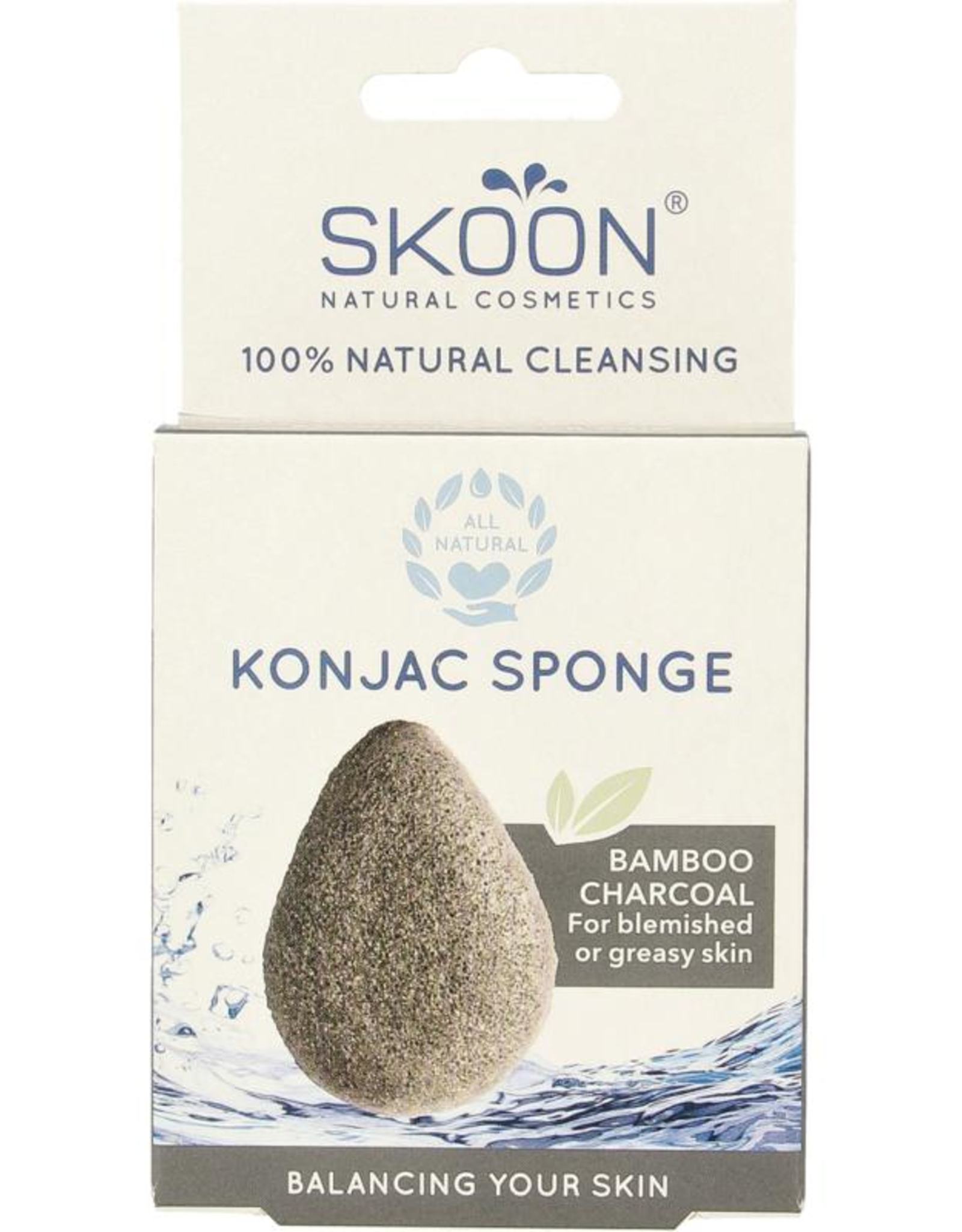 skoon Konjac spons bamboo charcoal bio