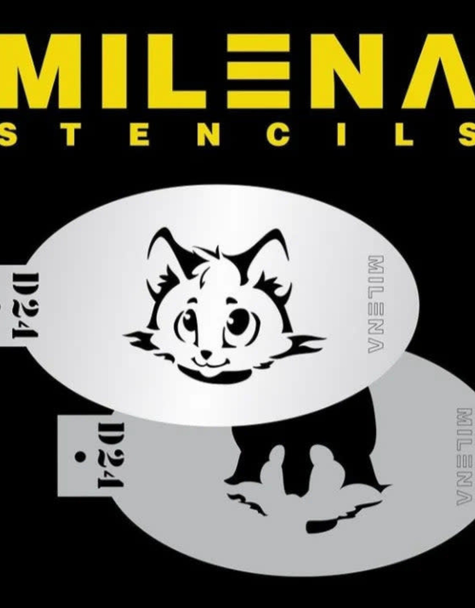 Milena Stencils Milena D24 stencil schattig poesje (Kitty Cat)