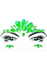 PartyXplosion Neon gezichtssteentjes - face jewels - Neon glow gezichtssticker groen