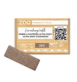 Zao ZAO Bamboe Oogschaduw Refill (rechthoekig) Ultra Shiny 280 (Satin Cocoa) 1.3 gram